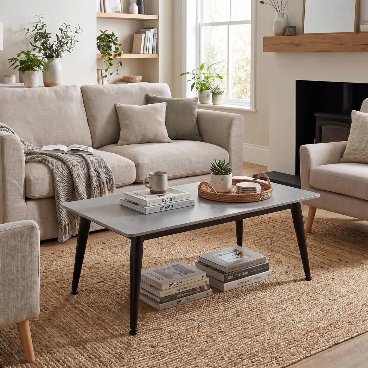 FWStyle Monaco Coffee Table Sintered Stone Heat Scratch Resistant - Grey – image 2