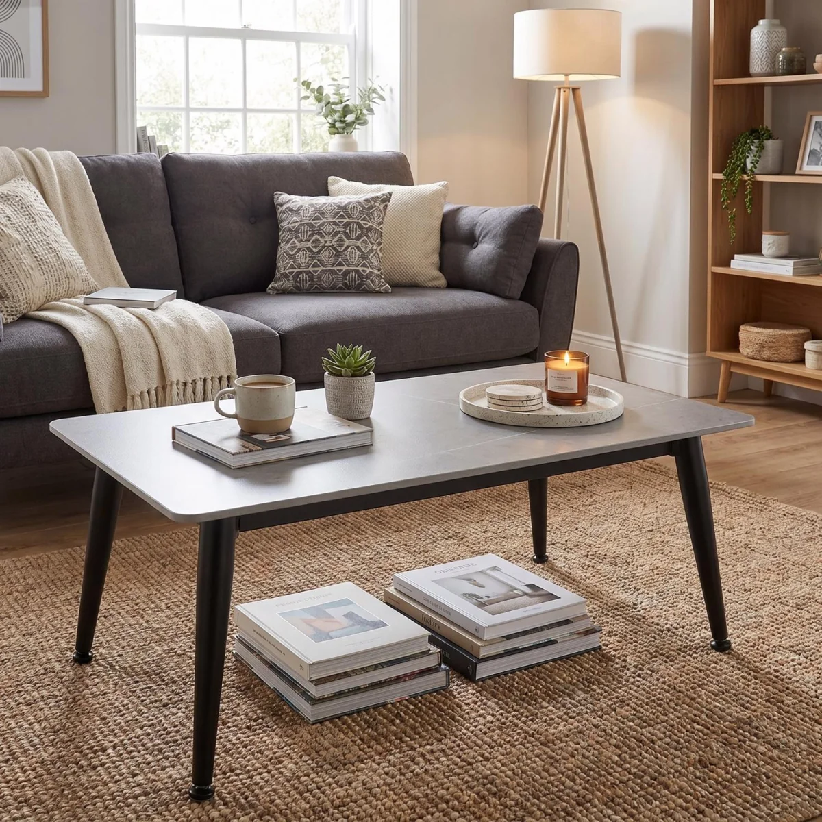 FWStyle Monaco Coffee Table Sintered Stone Heat Scratch Resistant - Grey – image 1