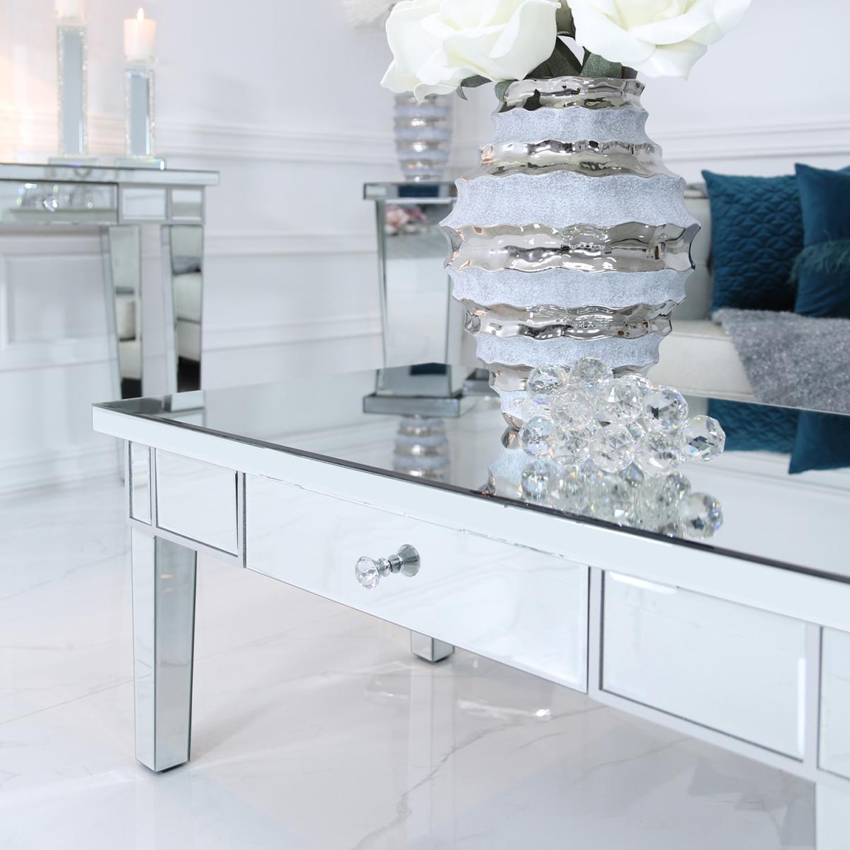 Mirrored Coffee Table - Silver – image 3