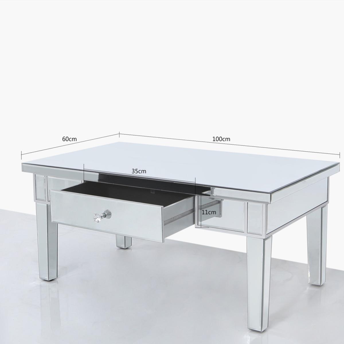 Mirrored Coffee Table - Silver – image 4