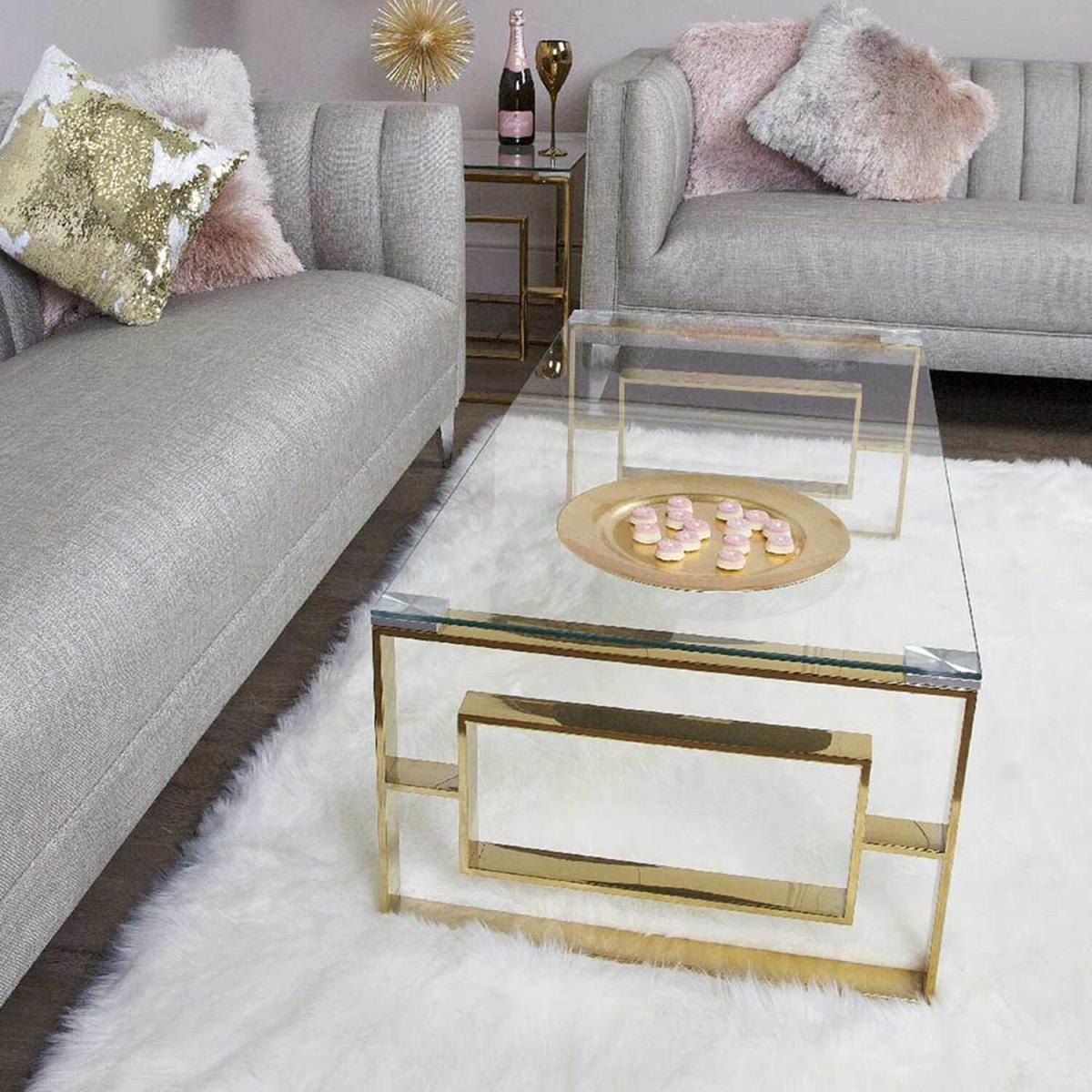 Luxury Metal Coffee Table - Gold