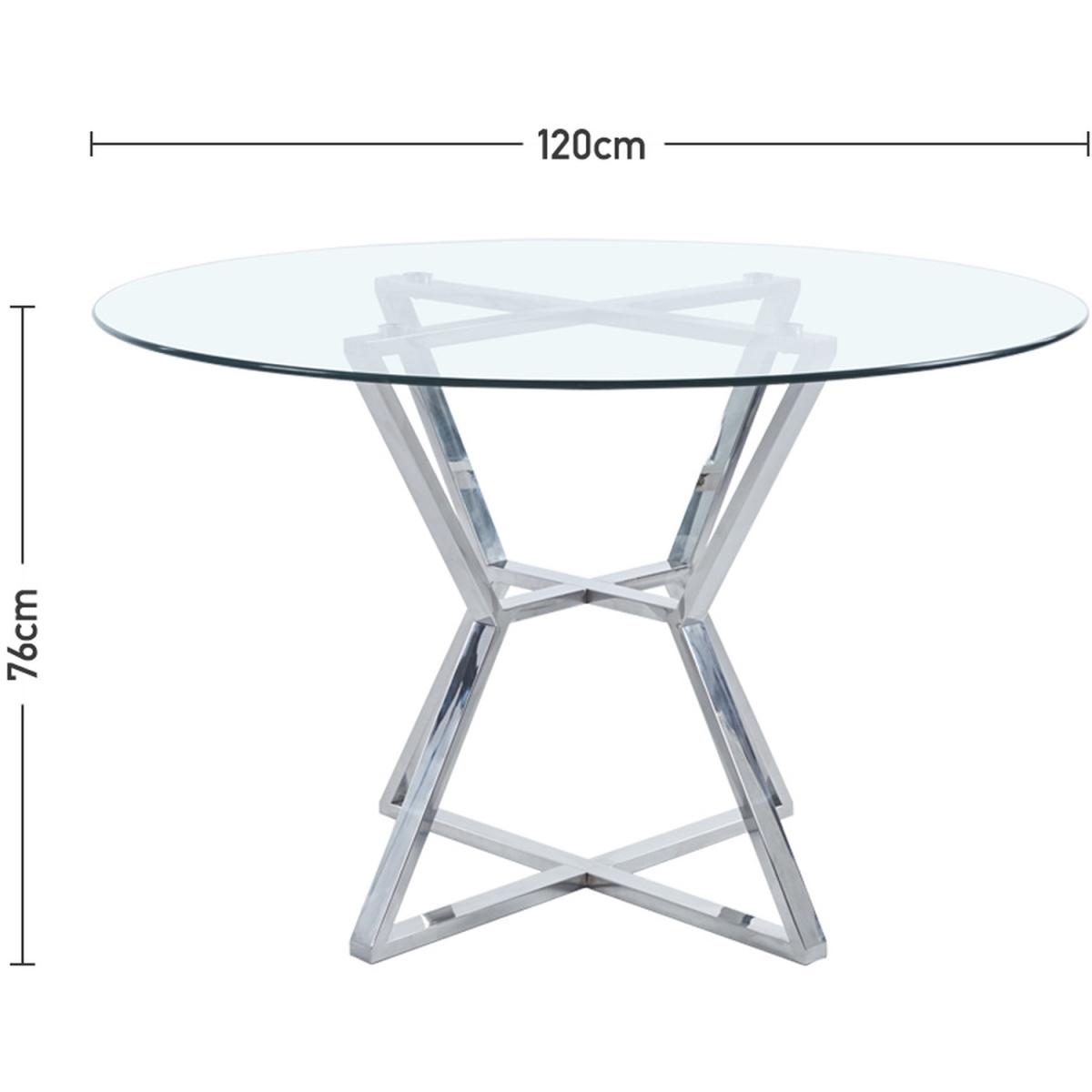 Round Tempered Glass Coffee Table With Chromed Crossed Legs Home furniture - Silvery – image 3