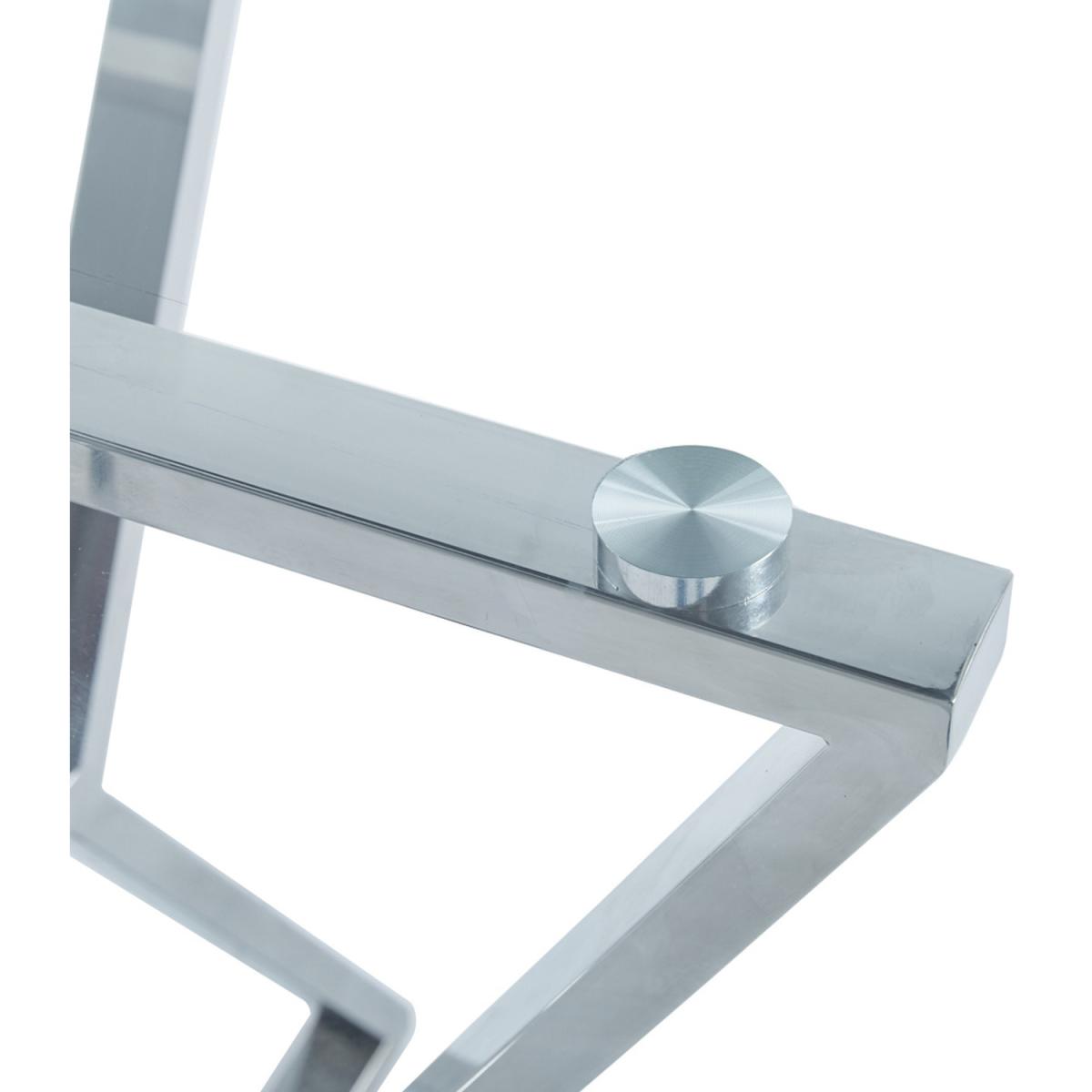 Round Tempered Glass Coffee Table With Chromed Crossed Legs Home furniture - Silvery – image 4