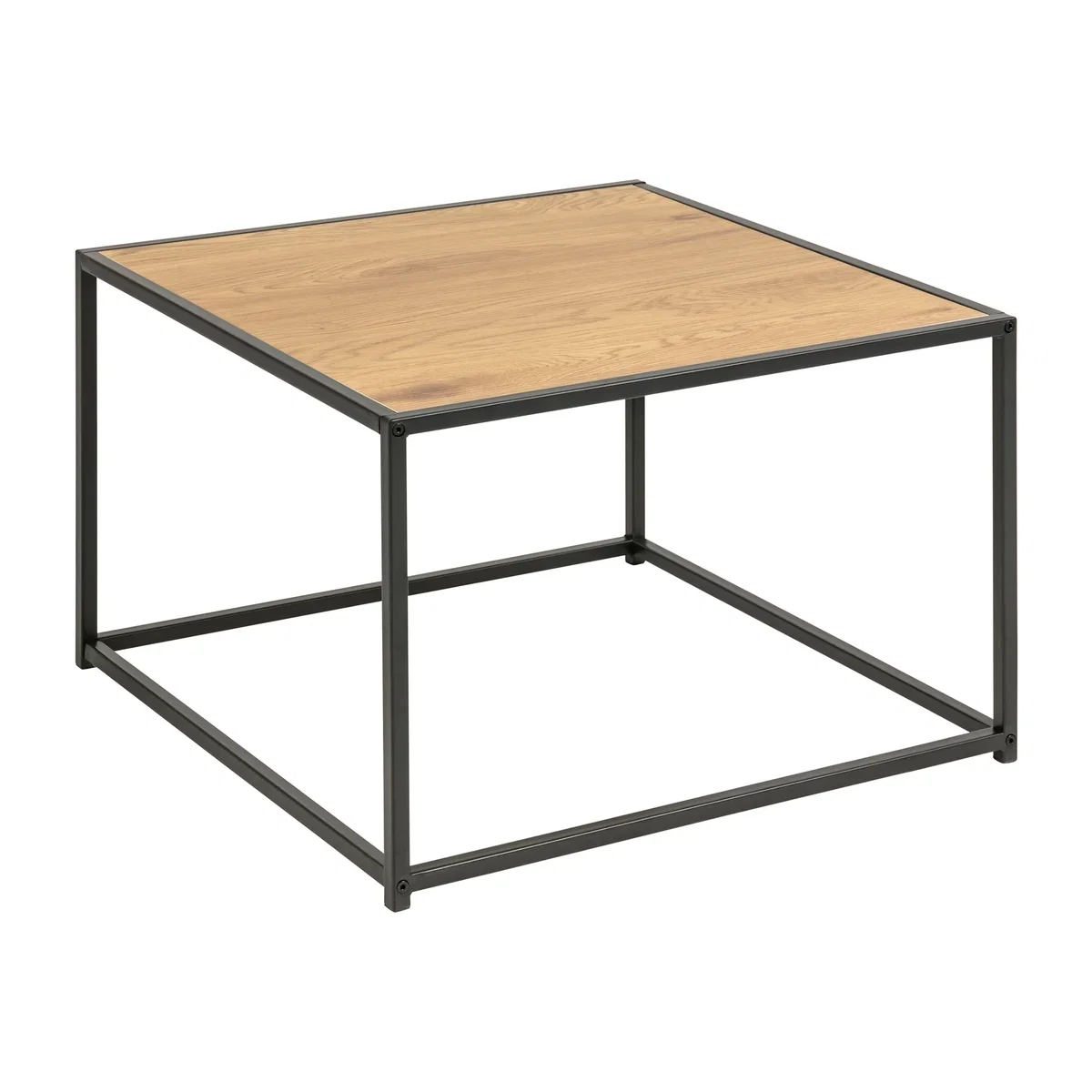 Furniture To Go Seaford Black Metal Coffee Table with Oak Top - Oak & Black – image 1