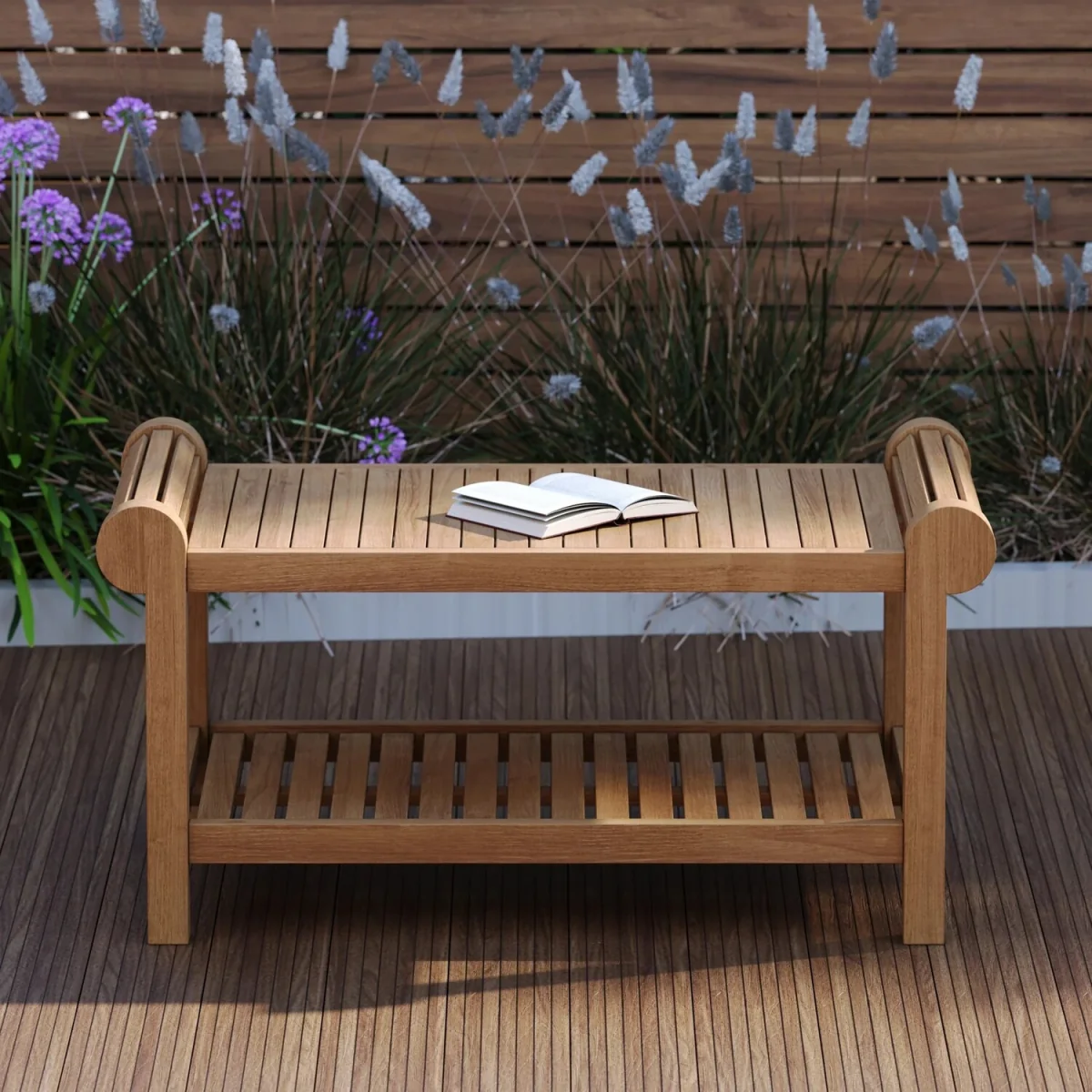 Lutyens Coffee Table - H 45cm x L 130cm - Natural Teak – image 4