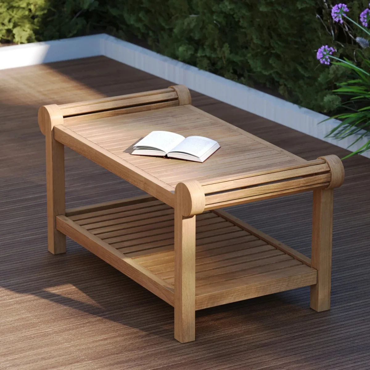 Lutyens Coffee Table - H 45cm x L 130cm - Natural Teak – image 5