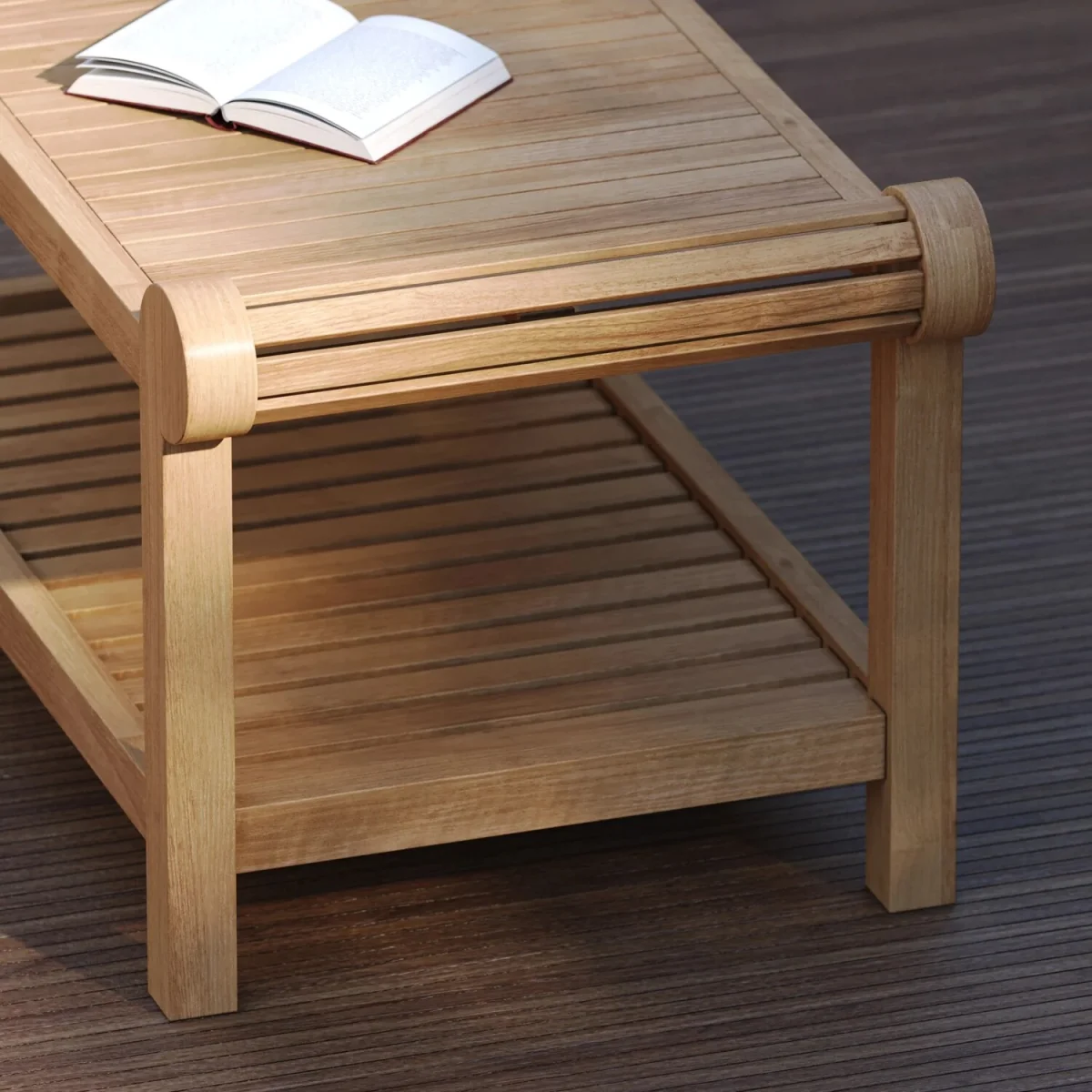 Lutyens Coffee Table - H 45cm x L 130cm - Natural Teak – image 6