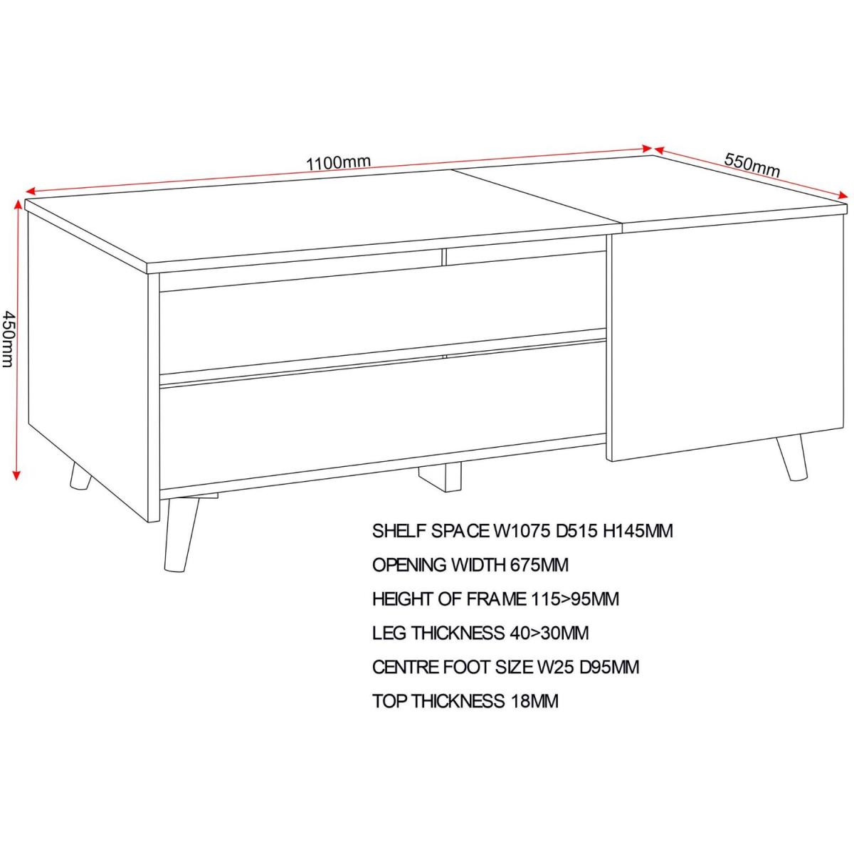 Aspen Coffee Table - White Oak/ Stone Effect – image 6
