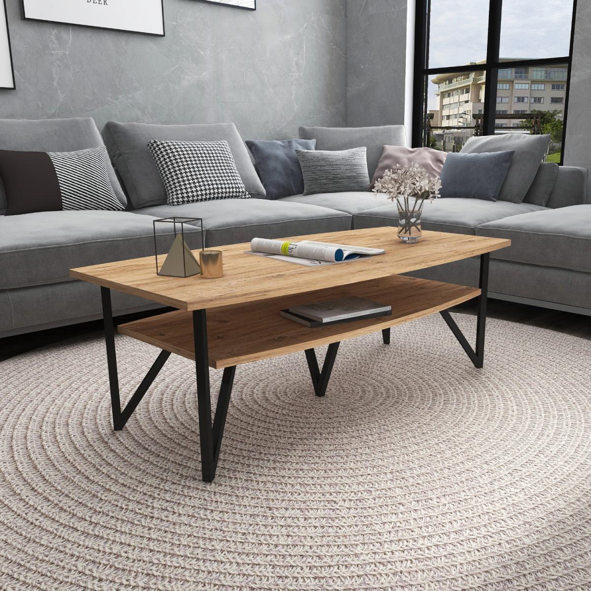 Orion 120 Coffee Table with Storage Shelf - Atlantic Pine – image 2