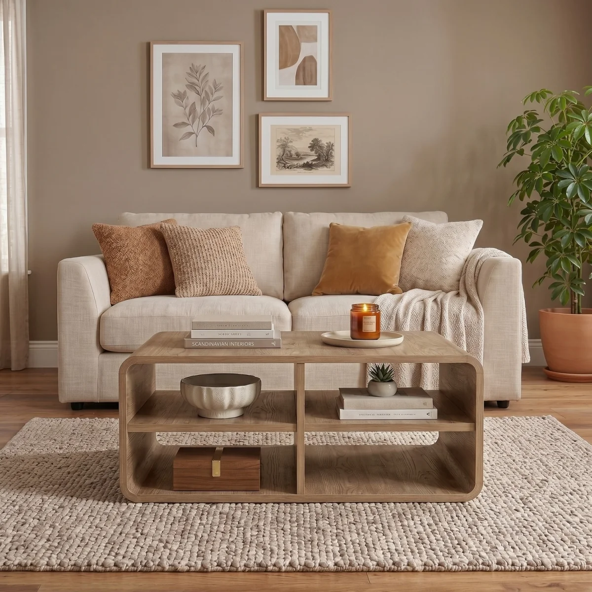 Decortie Rovel Open Shelf Coffee Table - Natural Oak – image 3