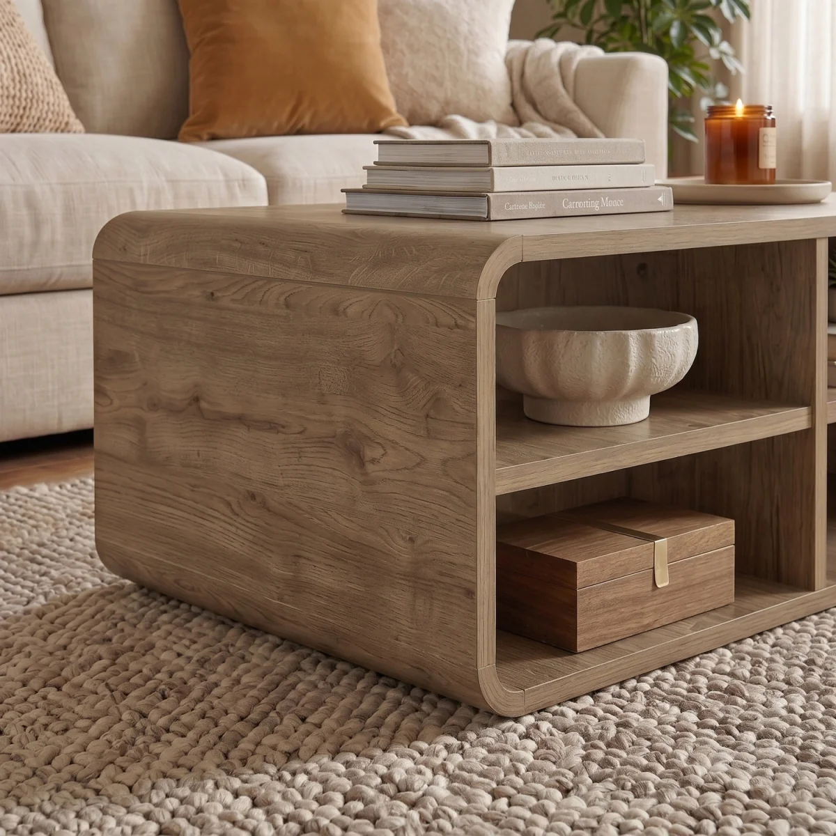 Decortie Rovel Open Shelf Coffee Table - Natural Oak – image 4