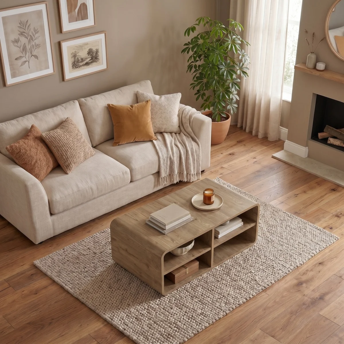Decortie Rovel Open Shelf Coffee Table - Natural Oak – image 5