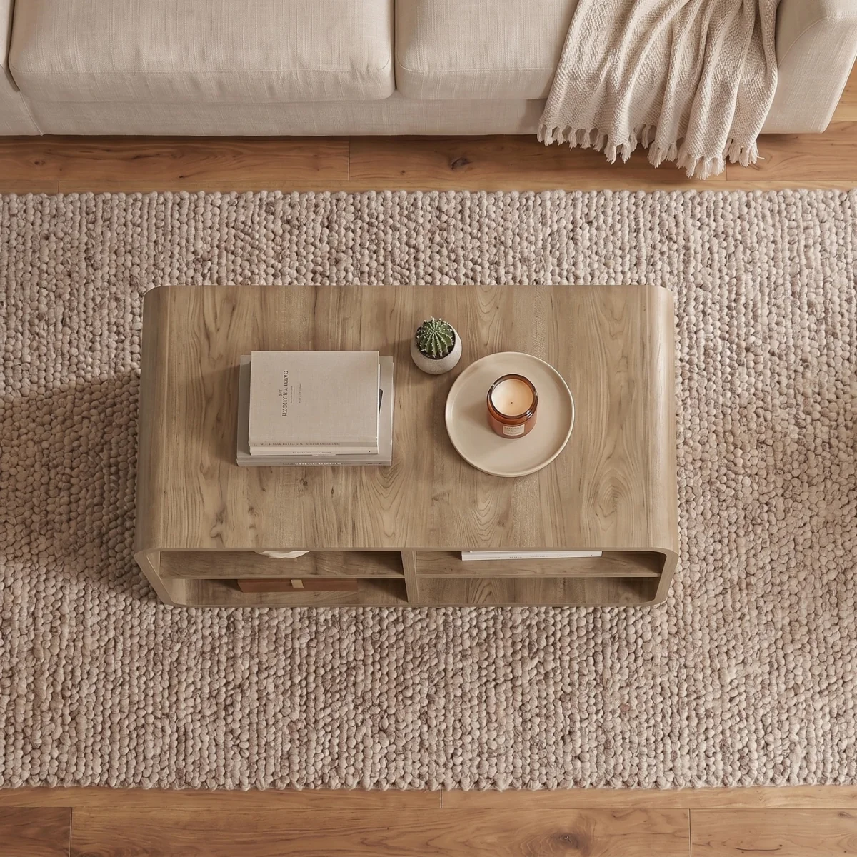 Decortie Rovel Open Shelf Coffee Table - Natural Oak – image 6