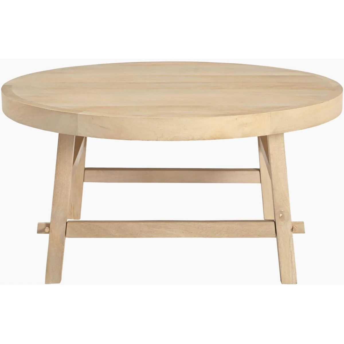 Rockies Round White Oak Wood Coffee Table - Oak – image 3