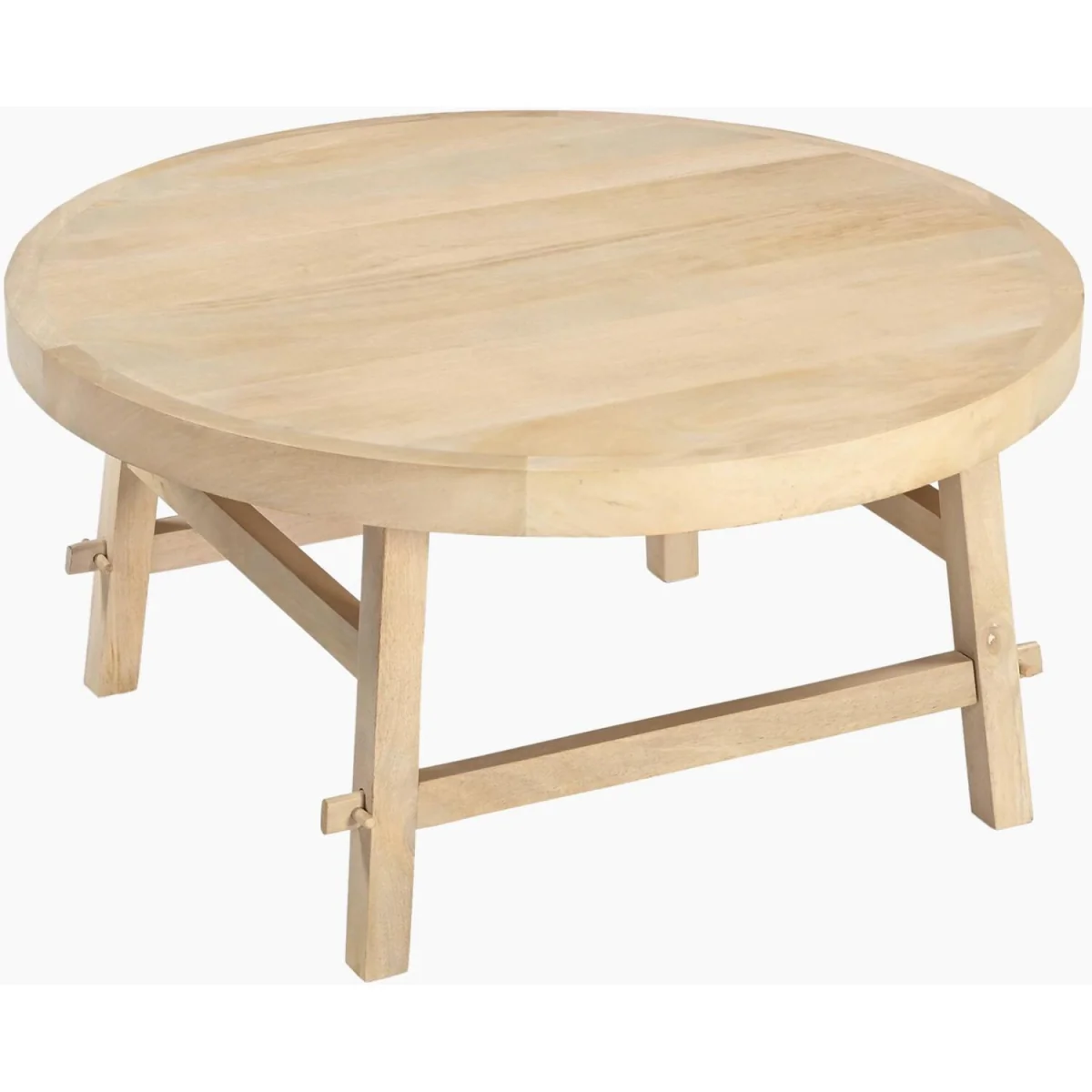 Rockies Round White Oak Wood Coffee Table - Oak – image 4
