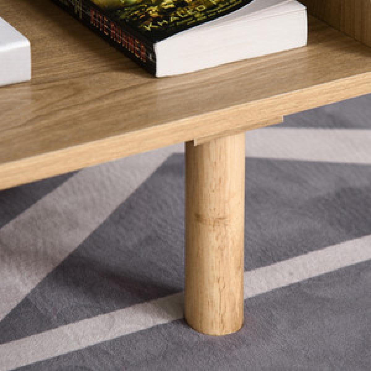 Modern Coffee Table With Storage Shelf - Nature Wood – image 7
