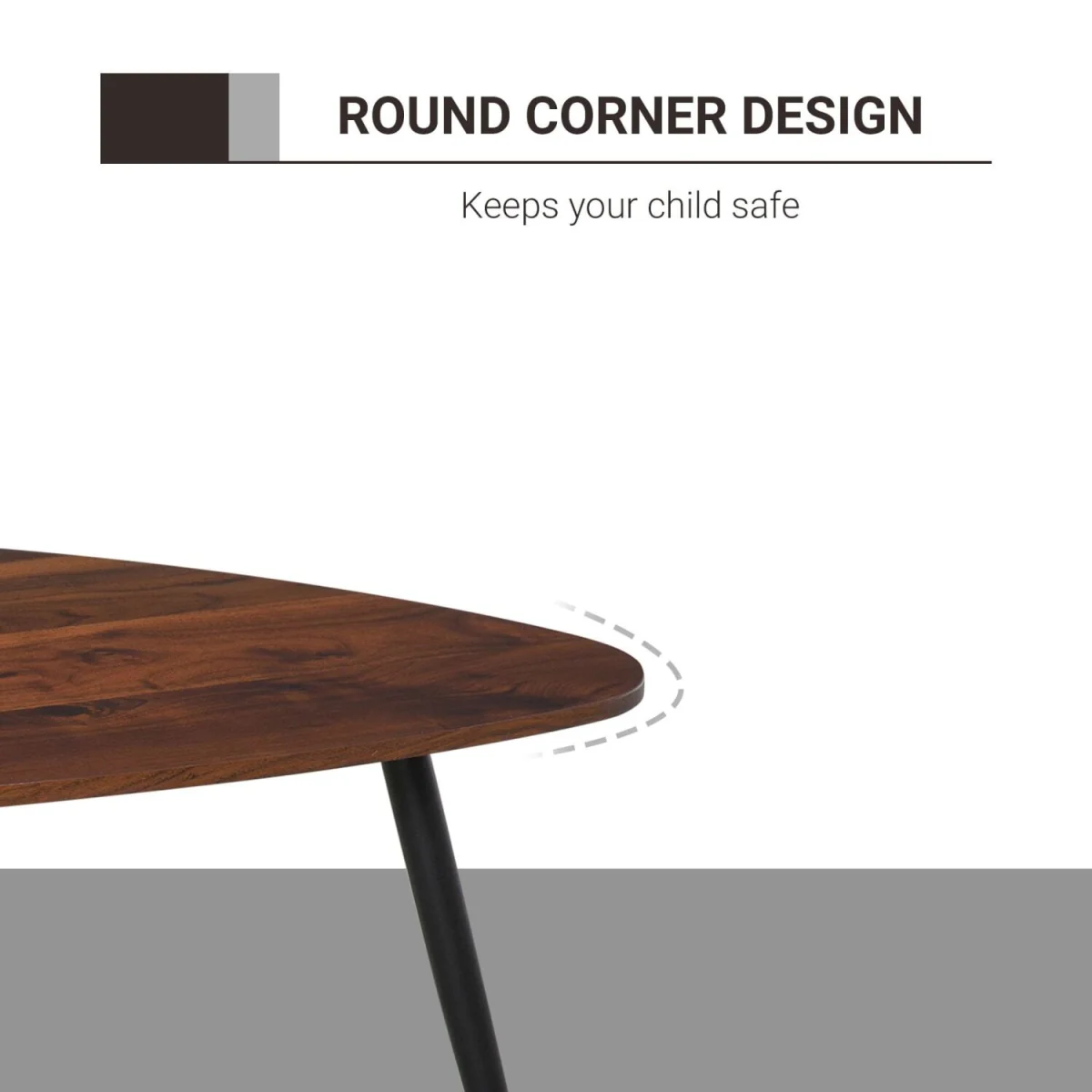 Nera Wood Walnut Finish 2-Piece Scandinavian Coffee Table Set – image 8