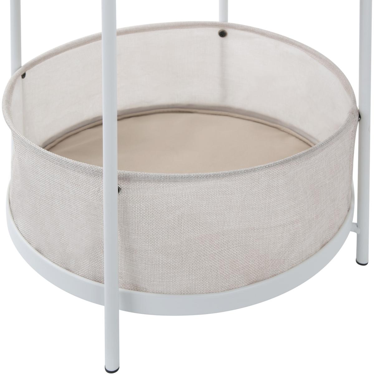 2-in 1 Bakewell - Side Coffee Table with Fabric Basket - White – image 6