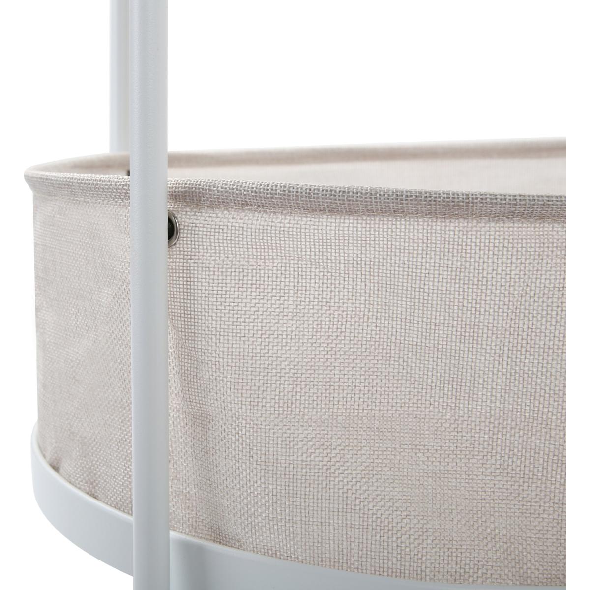 2-in 1 Bakewell - Side Coffee Table with Fabric Basket - White – image 7