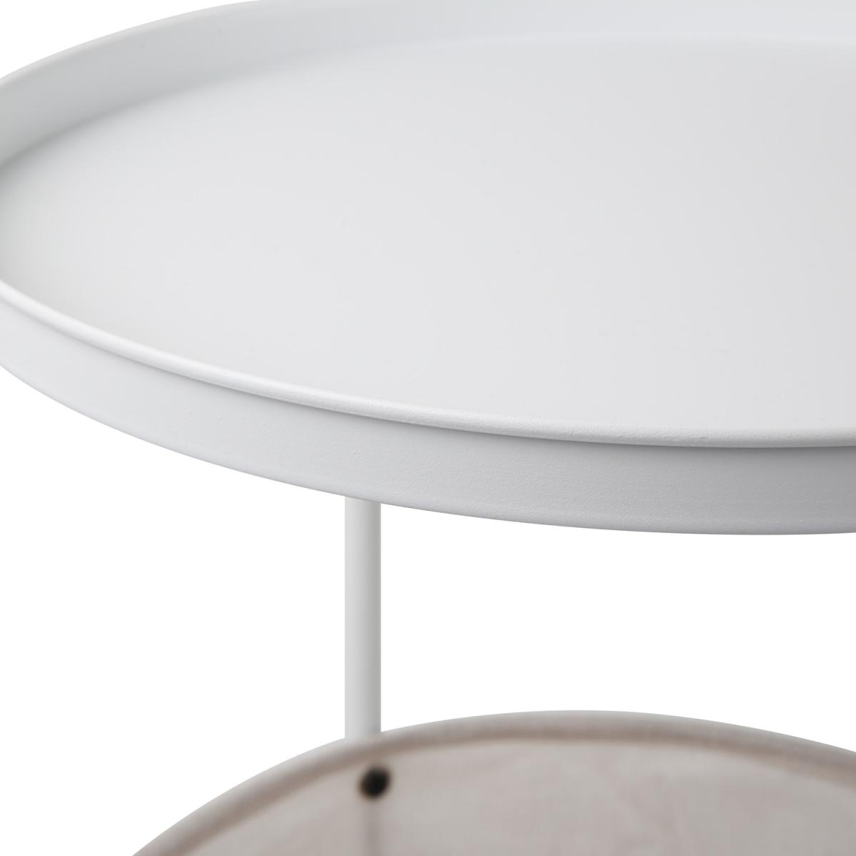 2-in 1 Bakewell - Side Coffee Table with Fabric Basket - White – image 8