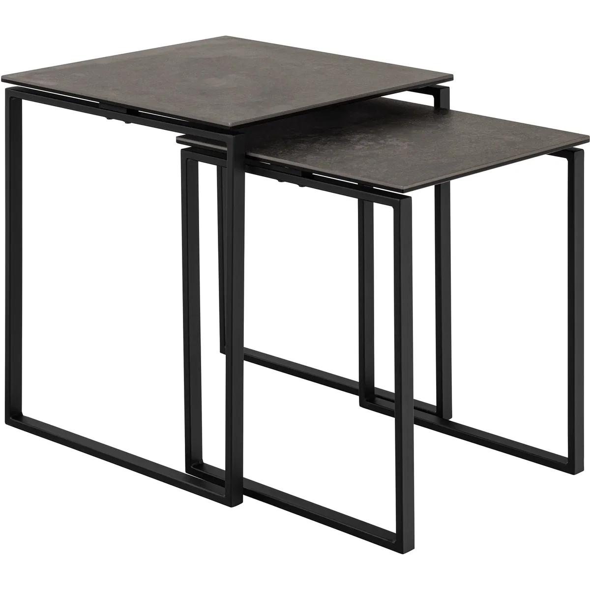 Katrine Square Coffee Table Set in Ceramic Black - Black – image 3