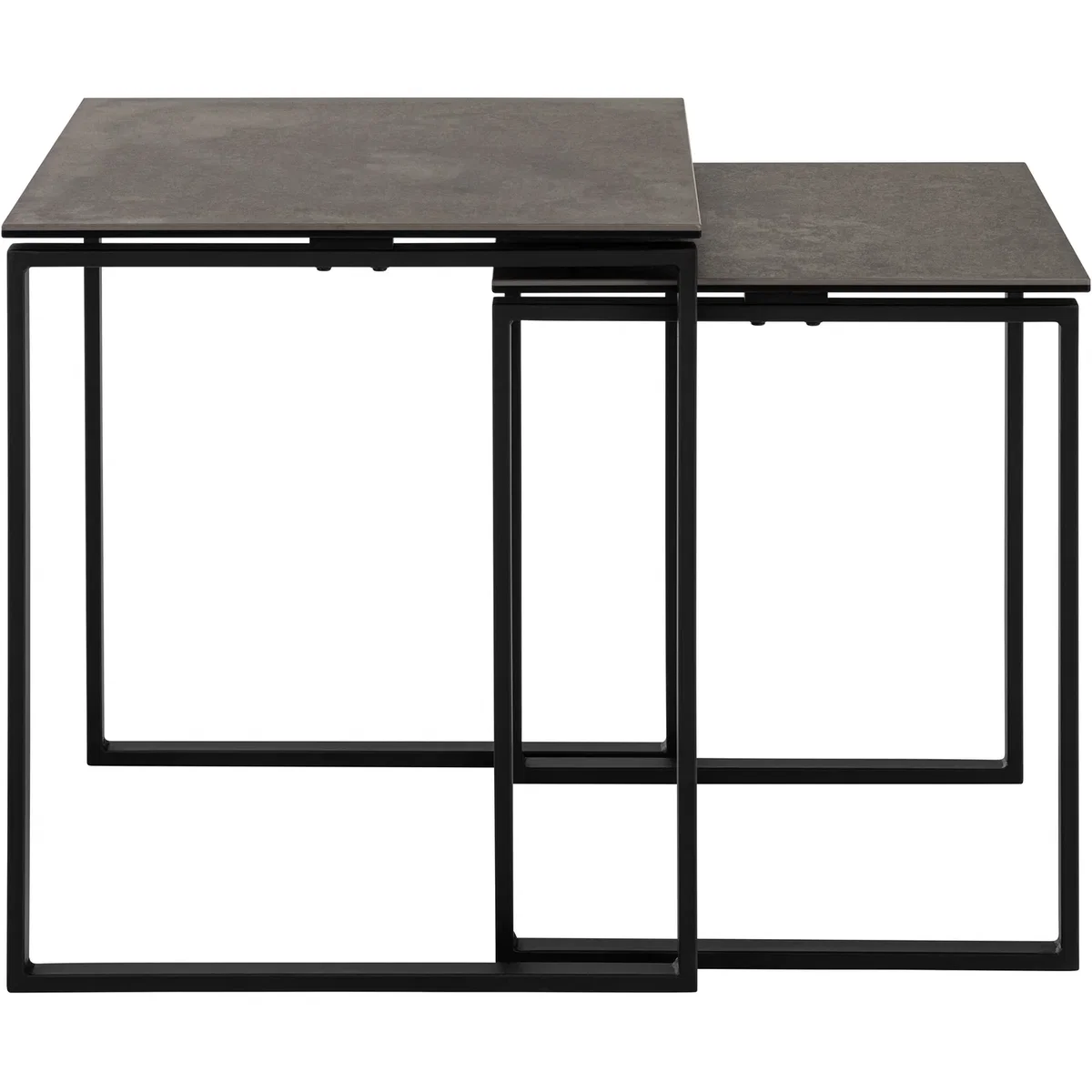 Katrine Square Coffee Table Set in Ceramic Black - Black – image 4