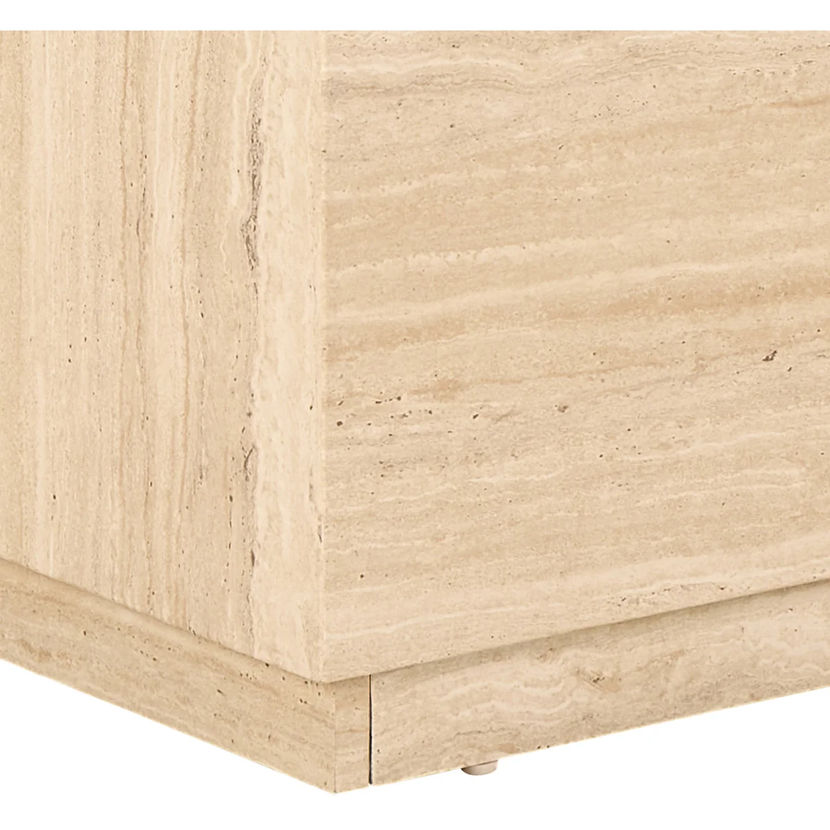 Dice Square and Rectangular Coffee Table Set of 2 in Travertine Rough Paper Effect - Travertine – image 4