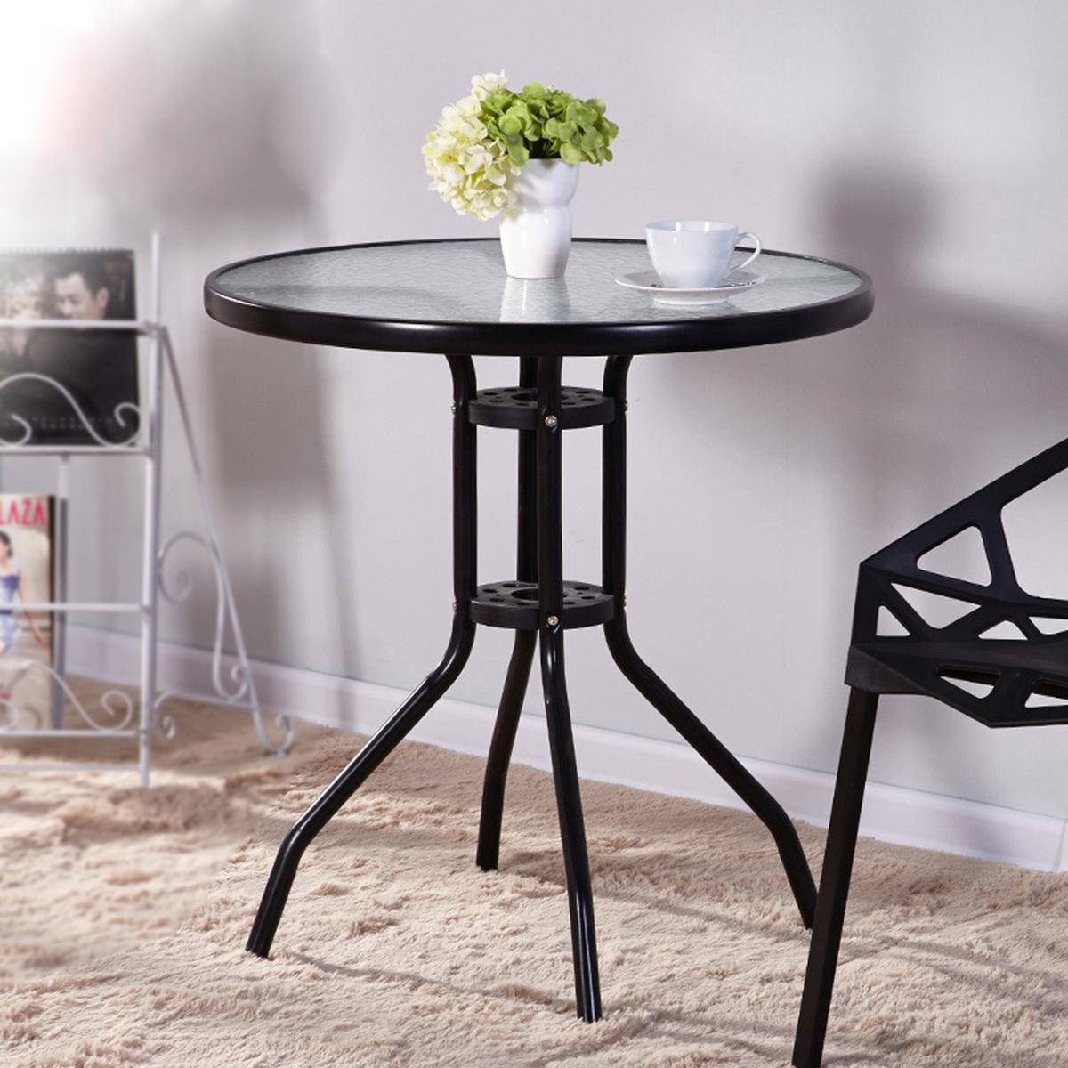 Stylish Round Coffee Tempered Glass Table With Painting Stand - Black / 8kg – image 11
