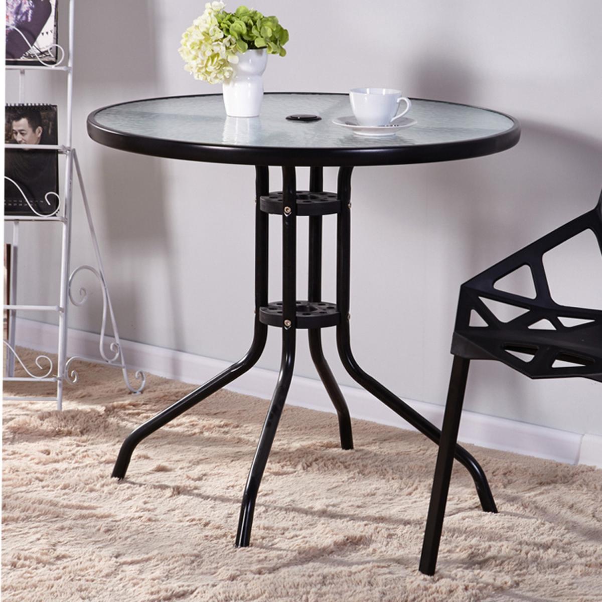 Stylish Round Coffee Tempered Glass Table With Painting Stand - Black / 8kg – image 13