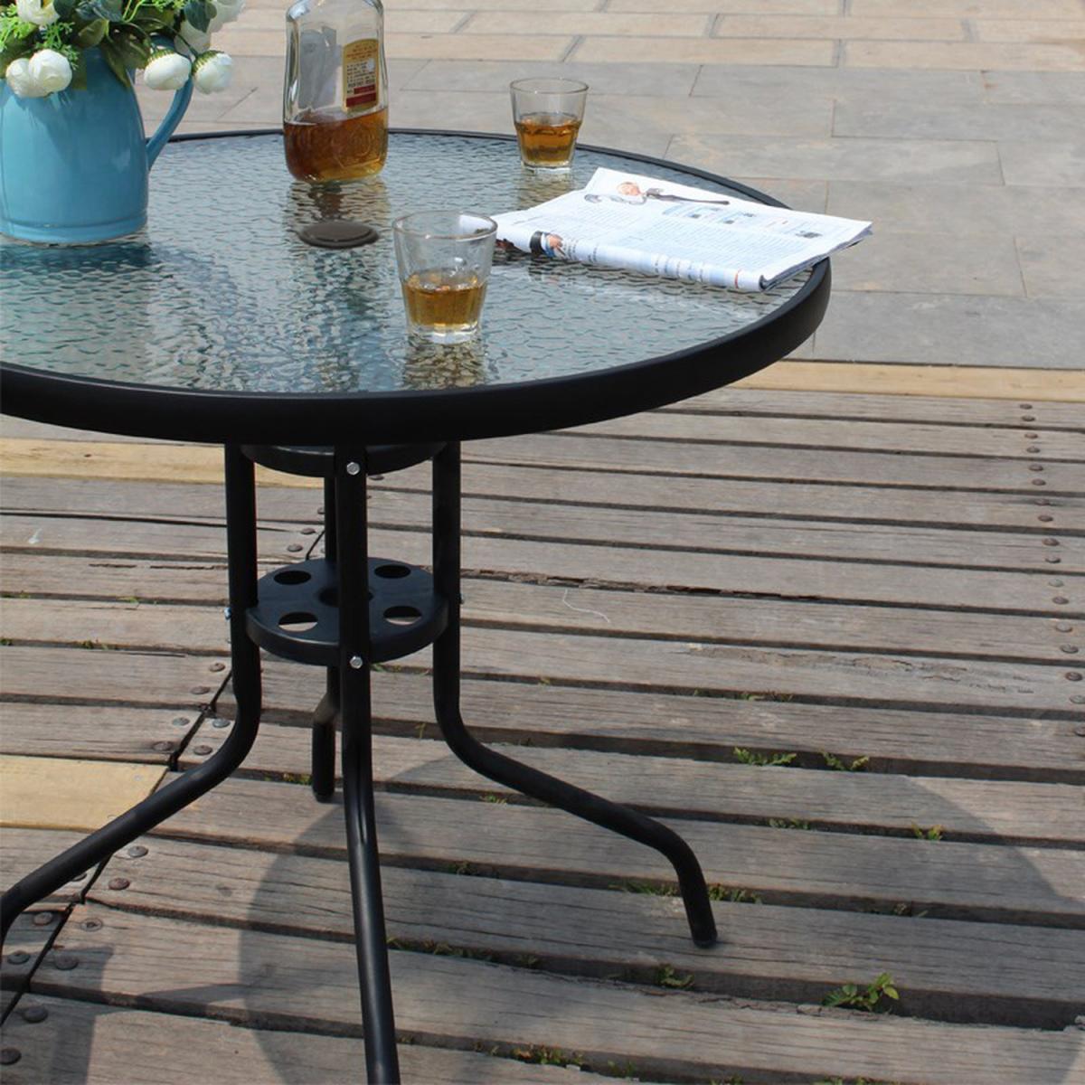 Stylish Round Coffee Tempered Glass Table With Painting Stand - Black / 8kg – image 14