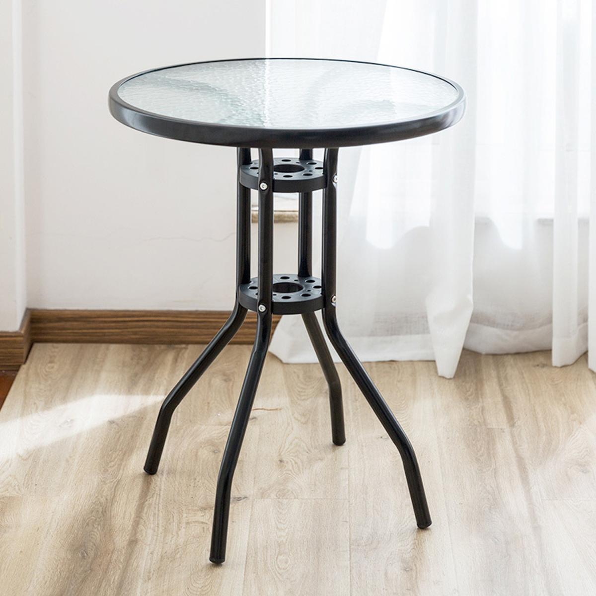 Stylish Round Coffee Tempered Glass Table With Painting Stand - Black / 8kg – image 3
