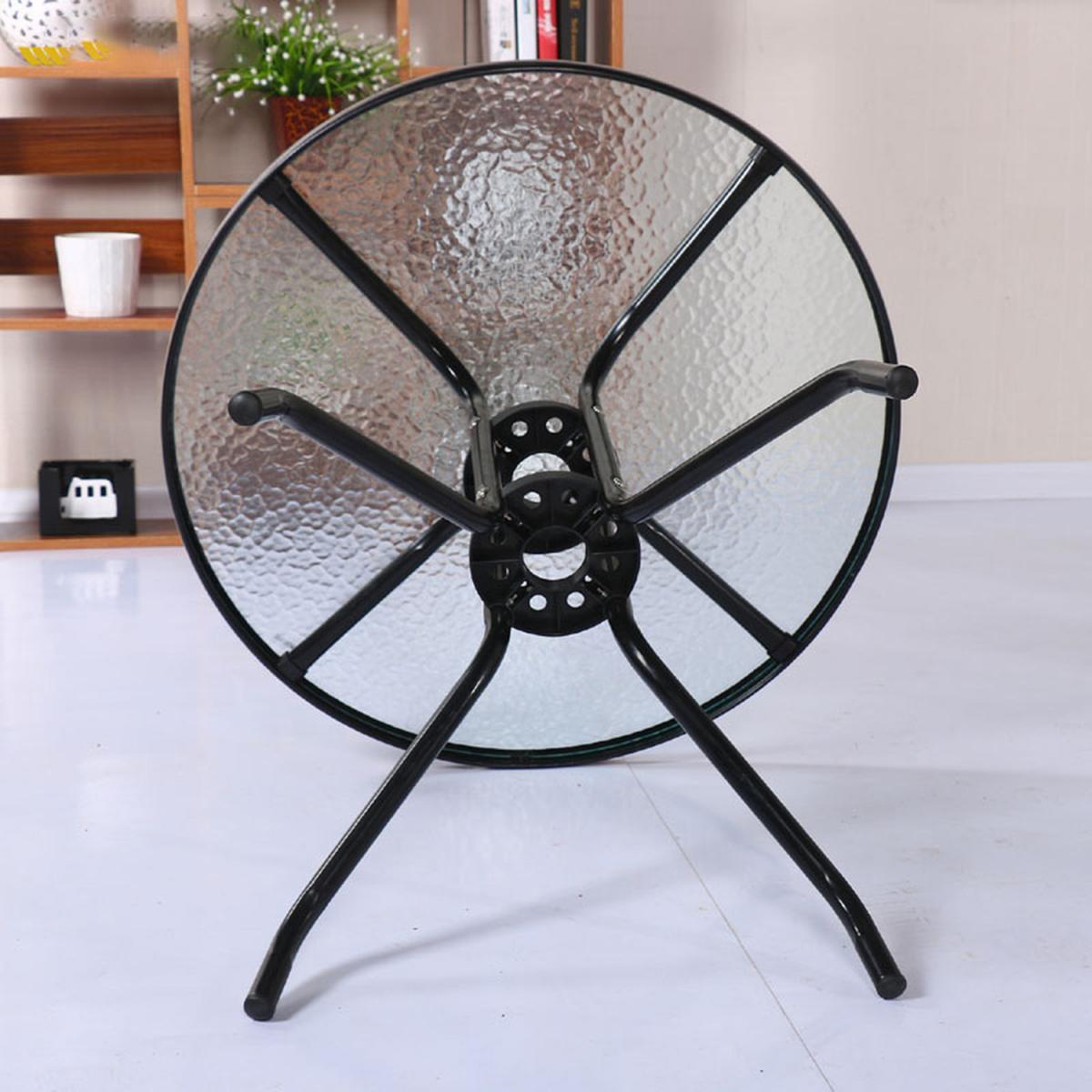 Stylish Round Coffee Tempered Glass Table With Painting Stand - Black / 8kg – image 5