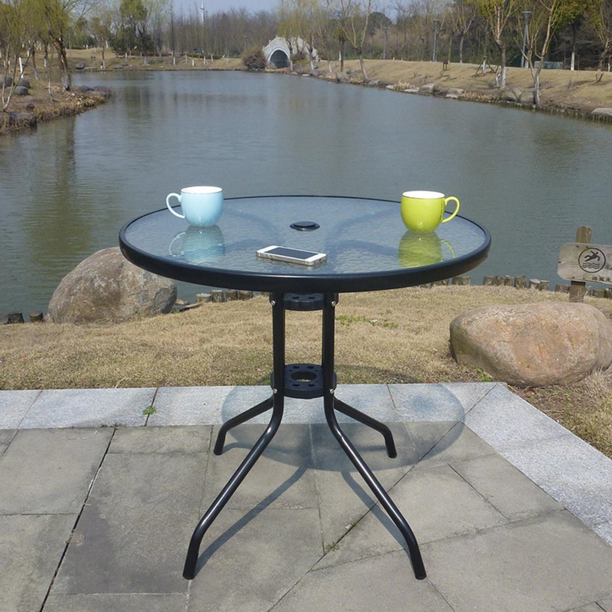 Stylish Round Coffee Tempered Glass Table With Painting Stand - Black / 8kg – image 7