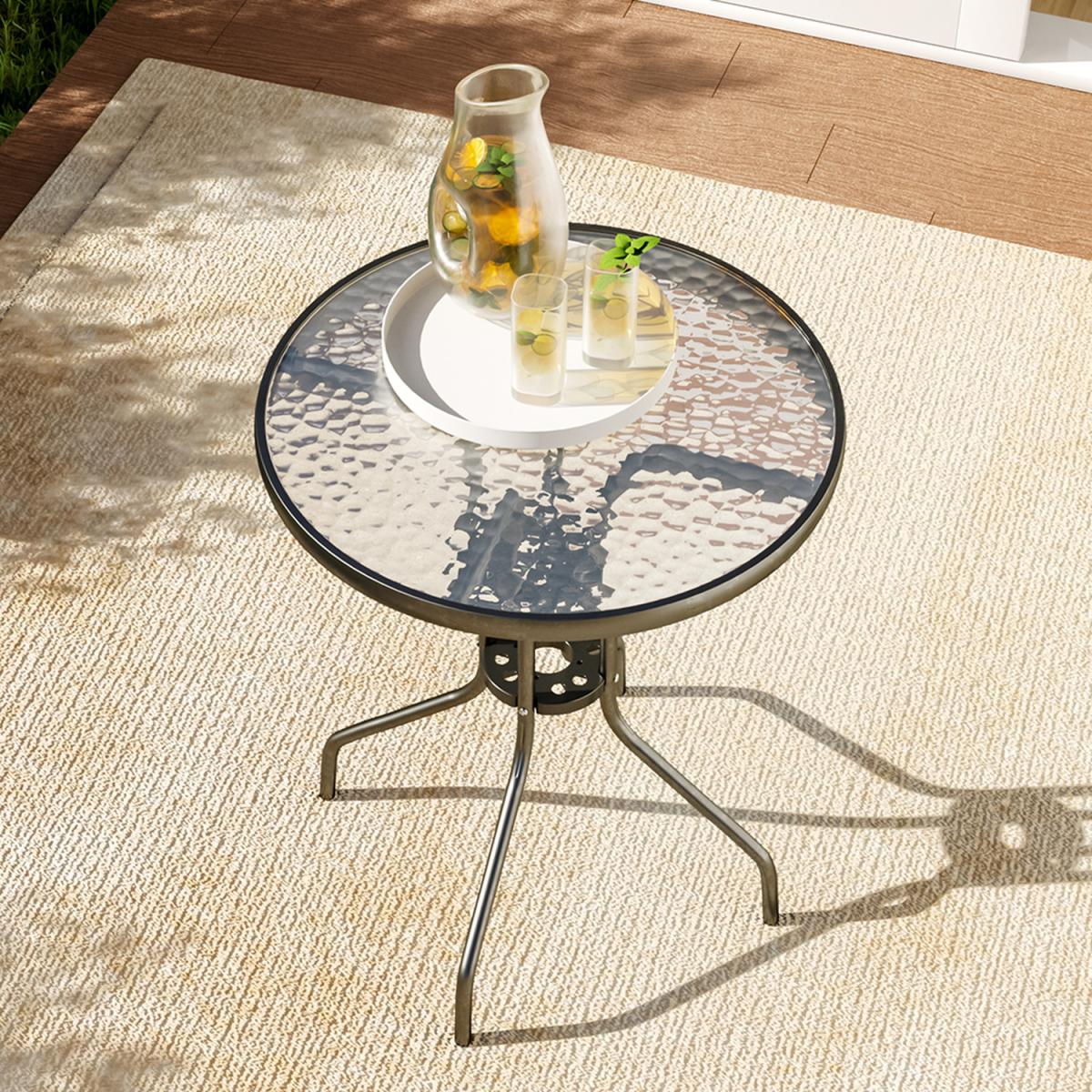 Stylish Round Coffee Tempered Glass Table With Painting Stand - Black / 8kg – image 9