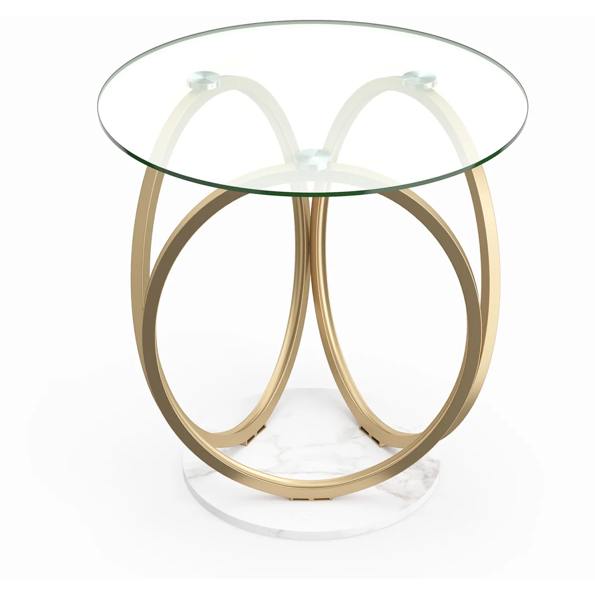 Oval circular coffee table - Gold – image 4
