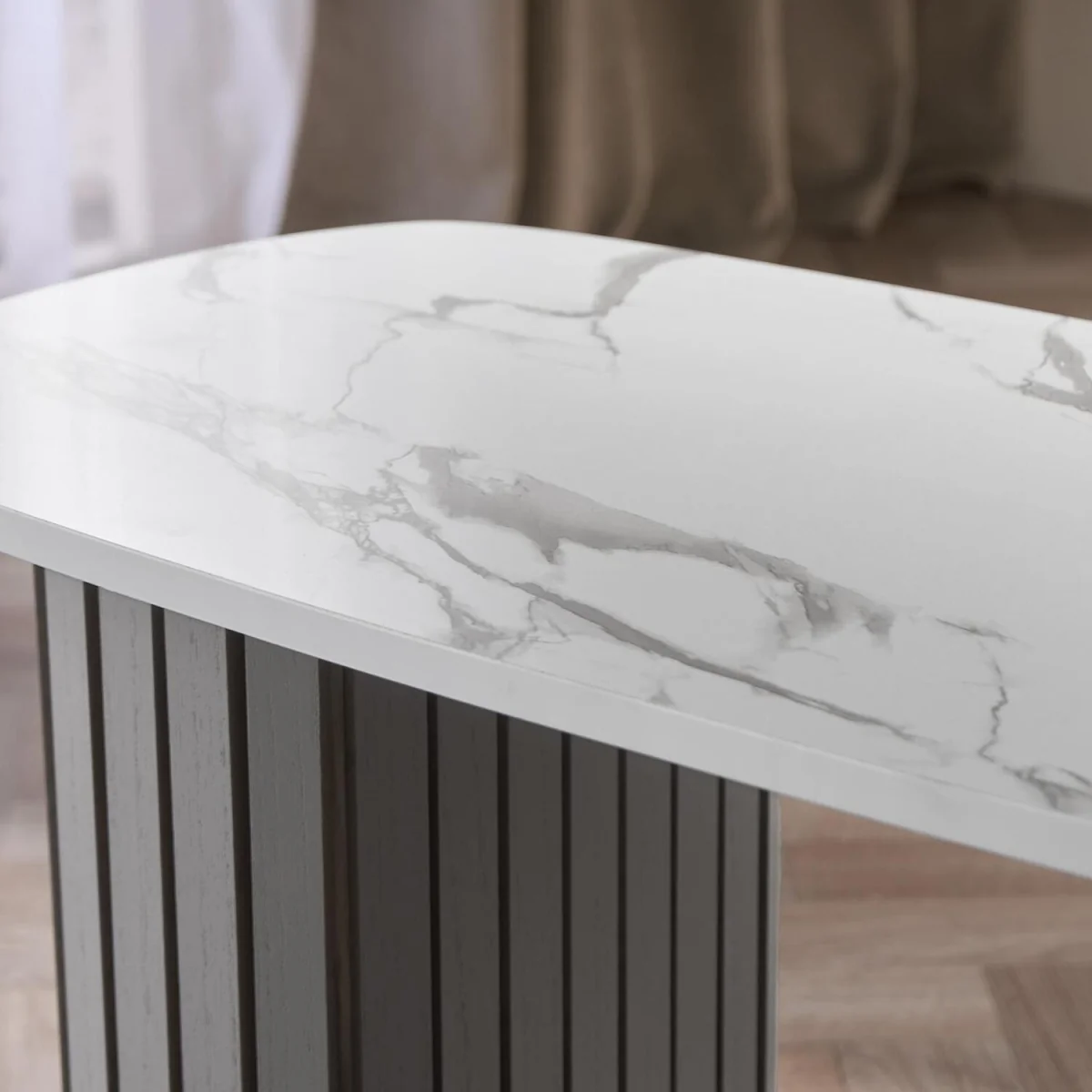 Madison Ribbed Coffee Table - Grey/White – image 3