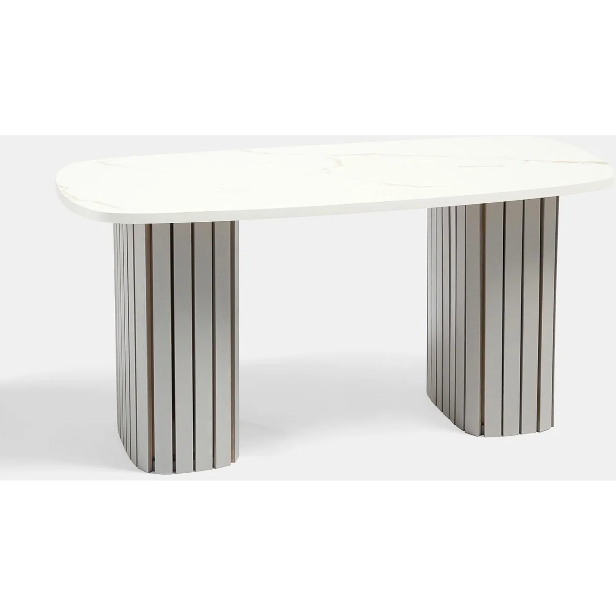 Madison Ribbed Coffee Table - Grey/White – image 4