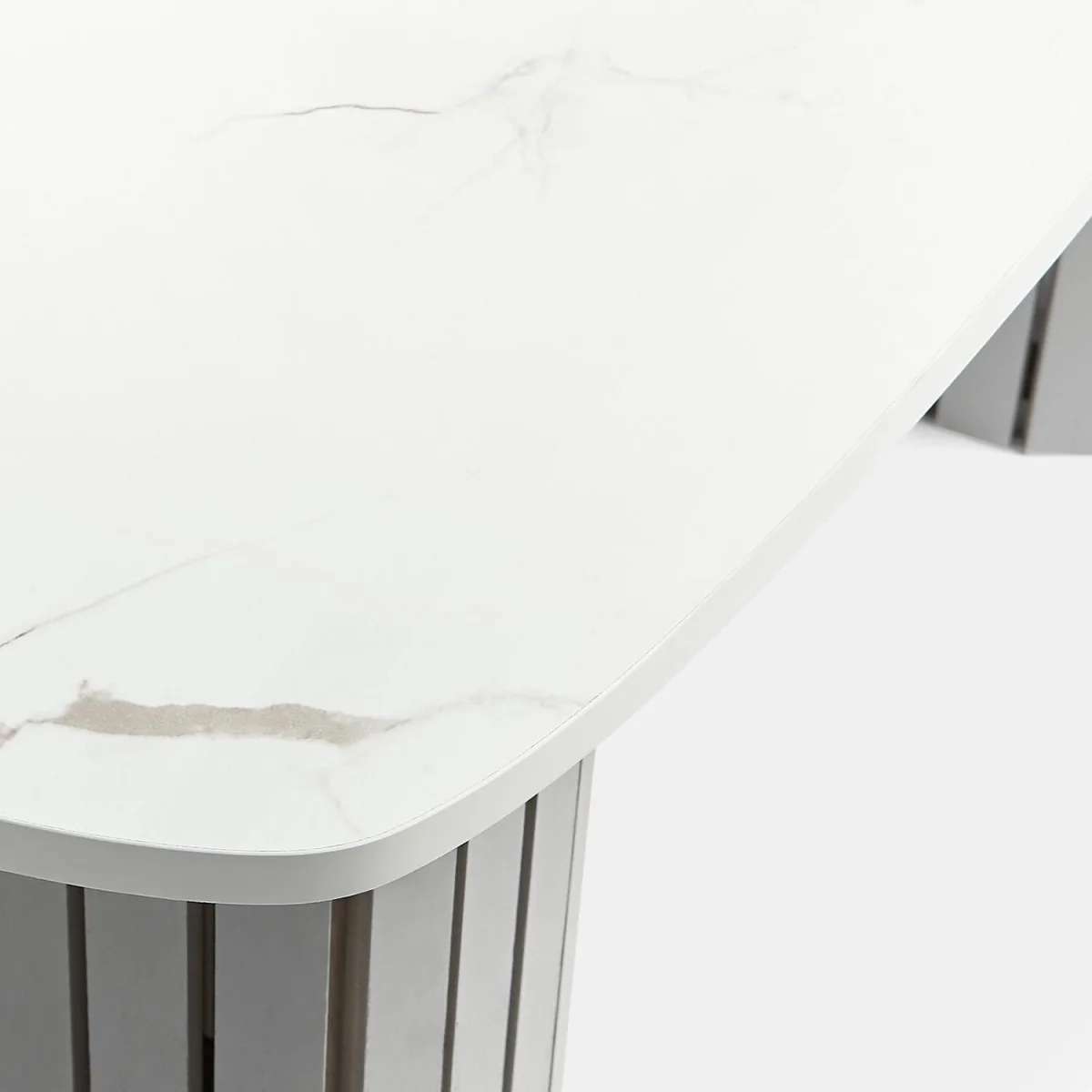 Madison Ribbed Coffee Table - Grey/White – image 6