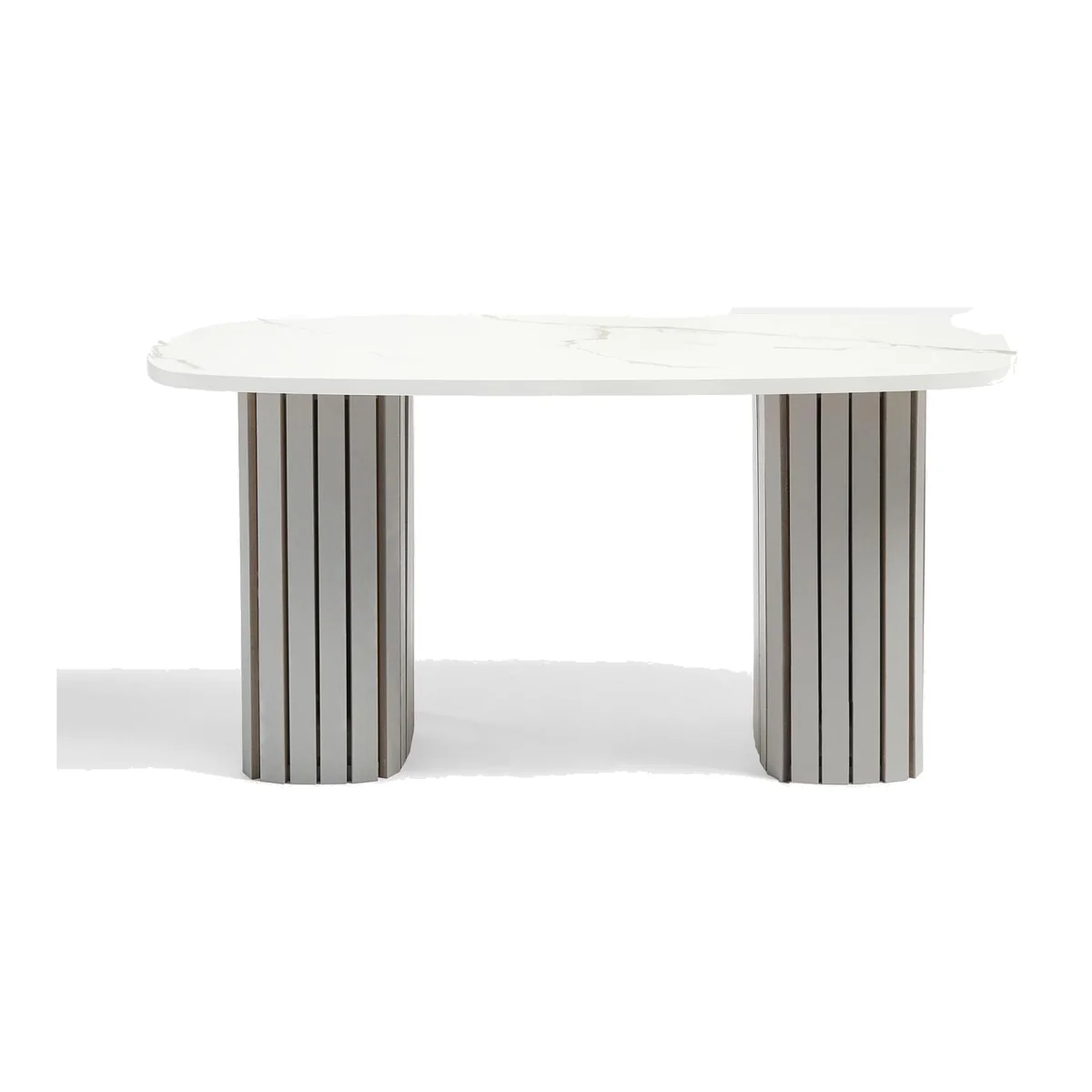 Madison Ribbed Coffee Table - Grey/White – image 1