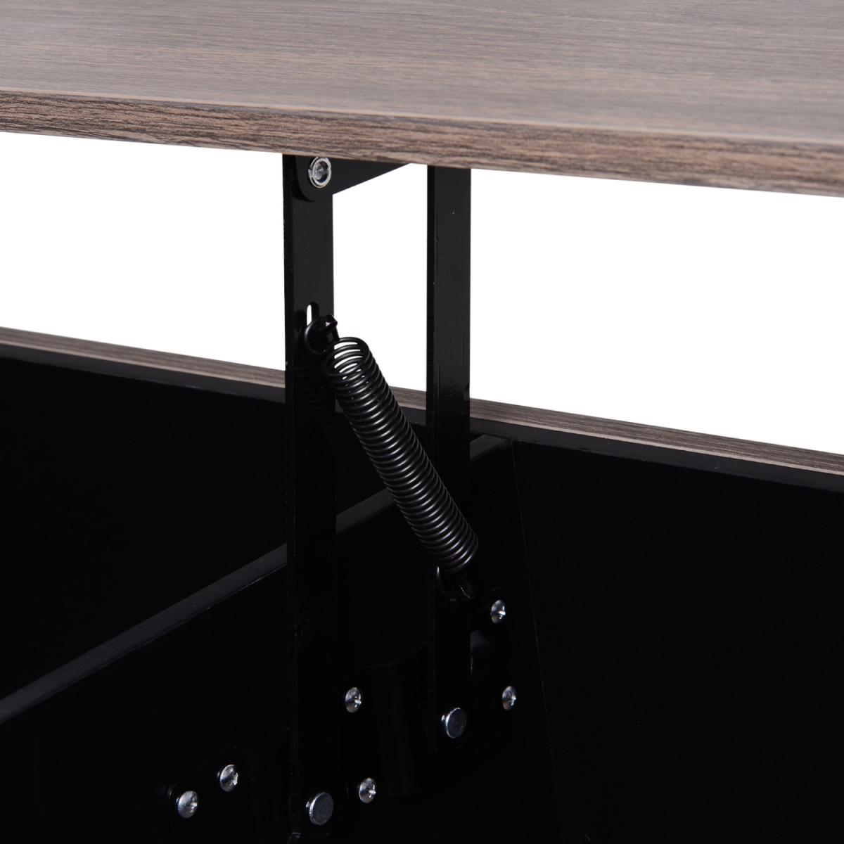 HOMCOM Lift-Top Coffee Table - Grey / 39.3 - 56.5 cm – image 6
