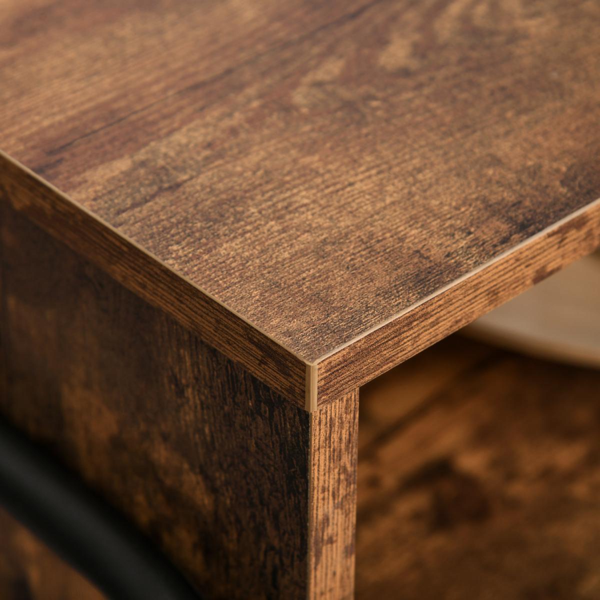 Industrial Coffee Table with Drawer - Rustic Brown – image 6