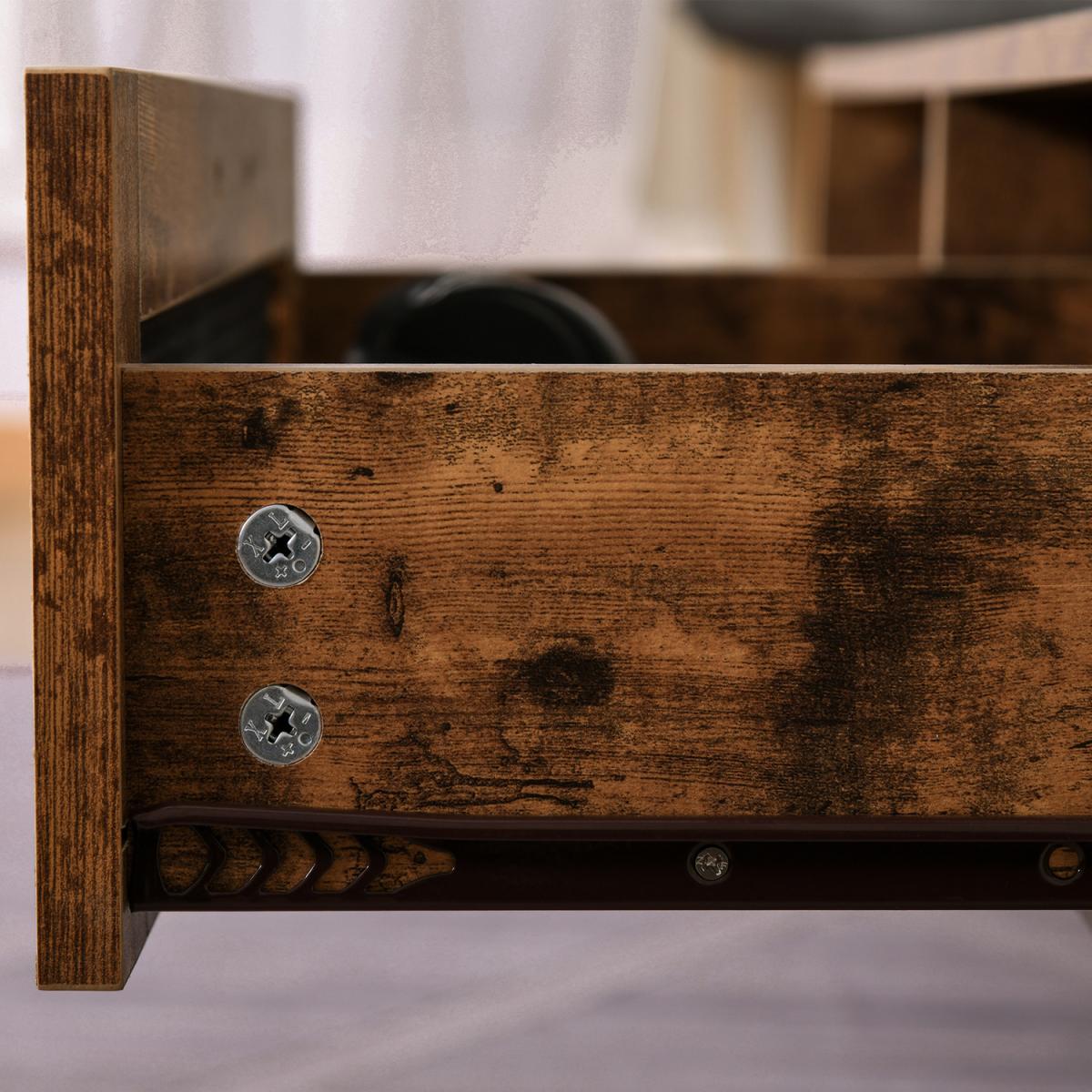 Industrial Coffee Table with Drawer - Rustic Brown – image 8