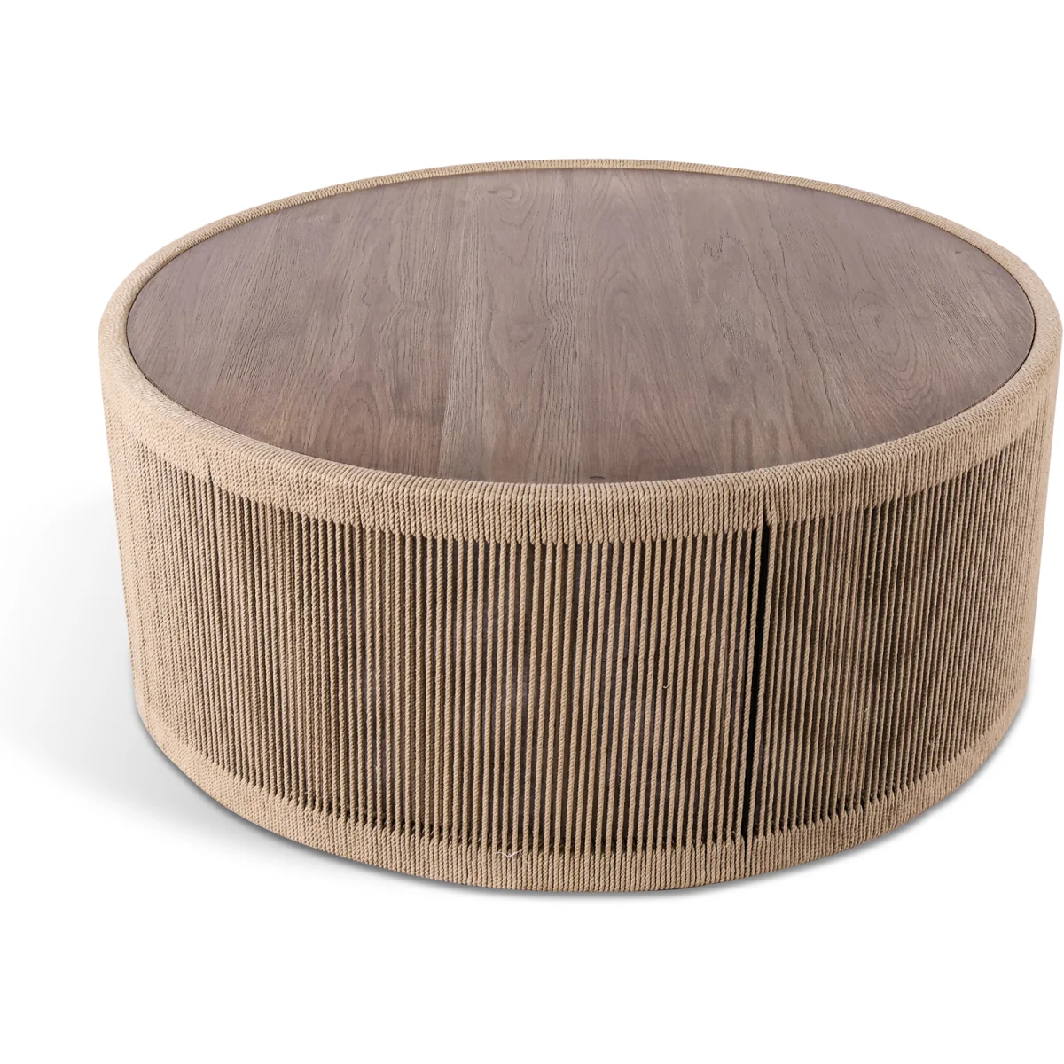 Large Round Rope Design Coffee Table - Natural – image 2
