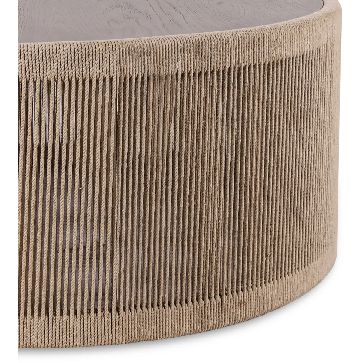 Large Round Rope Design Coffee Table - Natural – image 3