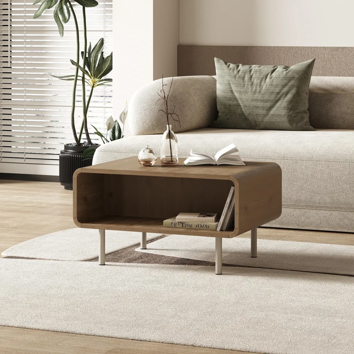 Decortie Draen Open Shelf Coffee Table - Natural Oak – image 2