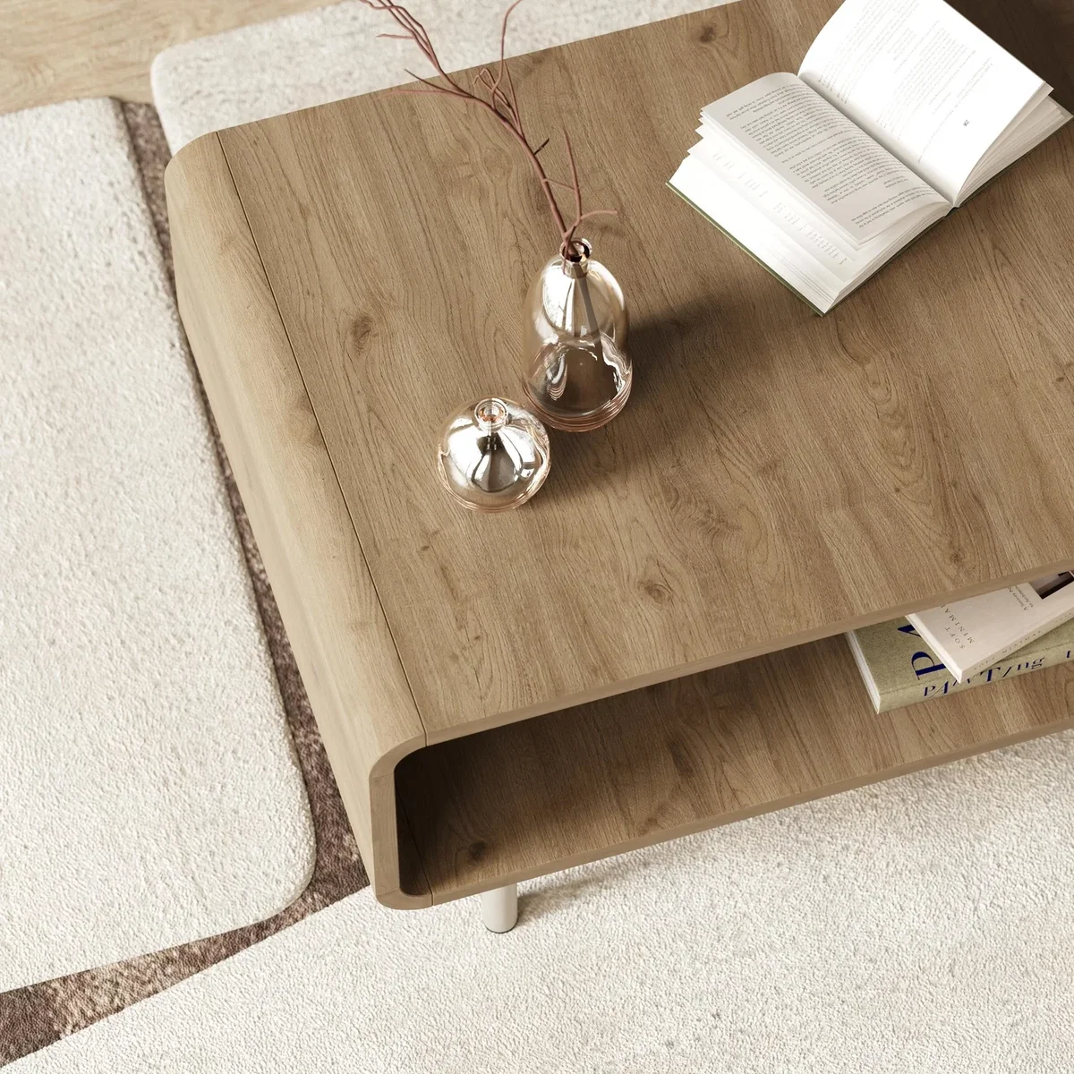 Decortie Draen Open Shelf Coffee Table - Natural Oak – image 4
