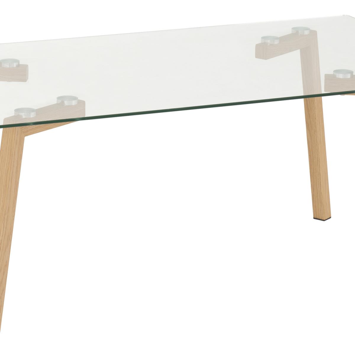 Morton Coffee Table - Clear Glass Oak Effect Veneer - Oak – image 2