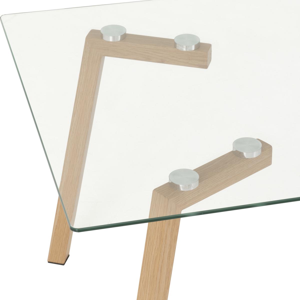 Morton Coffee Table - Clear Glass Oak Effect Veneer - Oak – image 4