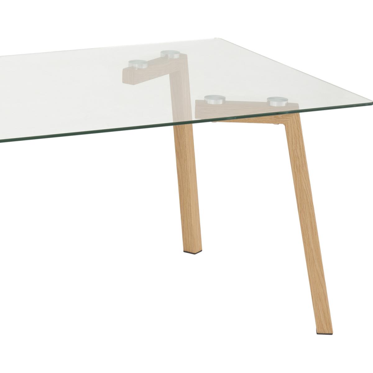 Morton Coffee Table - Clear Glass Oak Effect Veneer - Oak – image 5