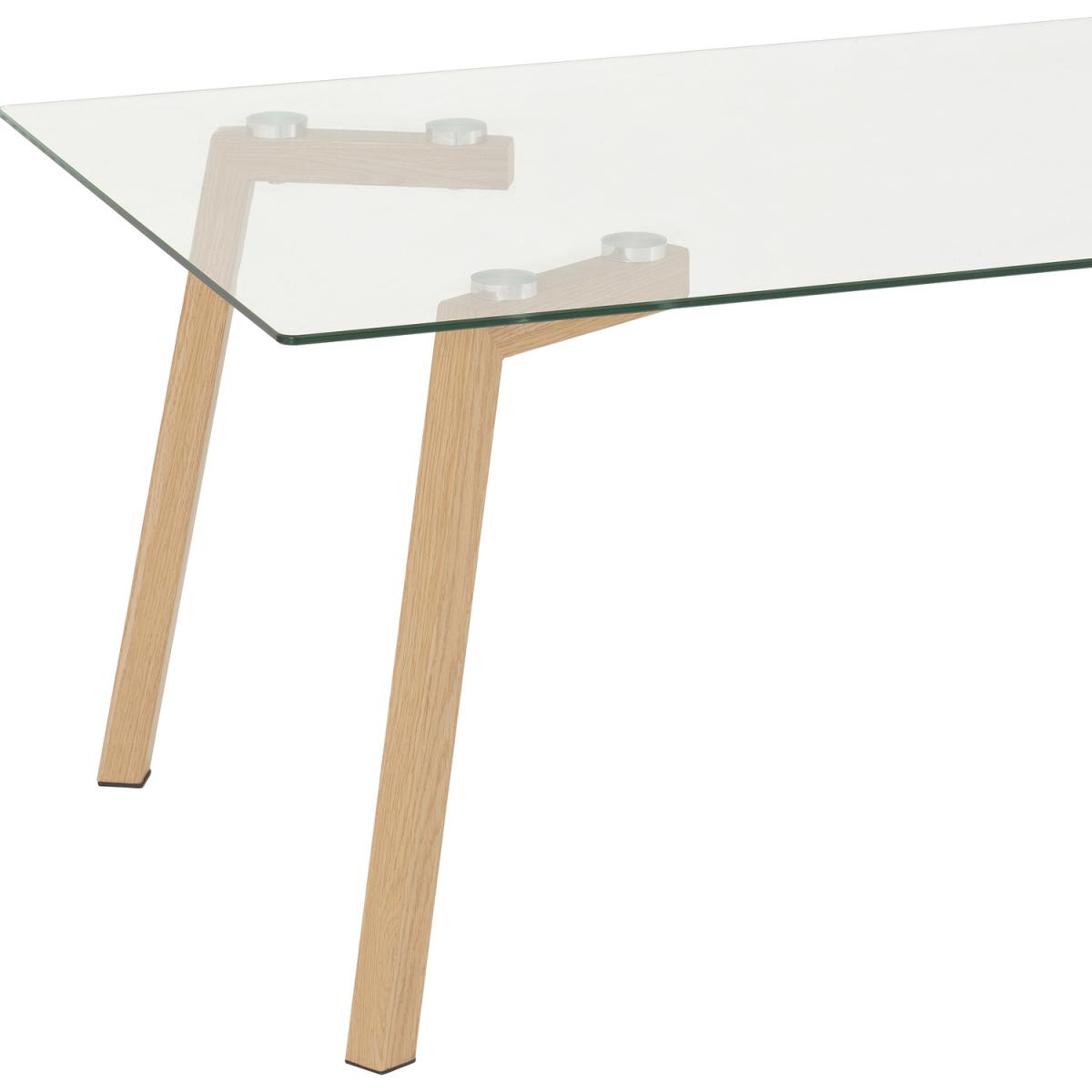 Morton Coffee Table - Clear Glass Oak Effect Veneer - Oak – image 6